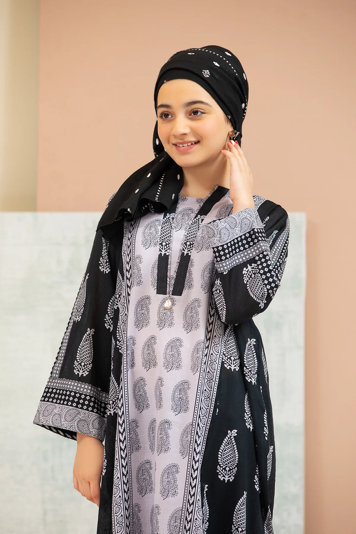DS21-124-Printed Lawn Kids Fustaan - Image 4