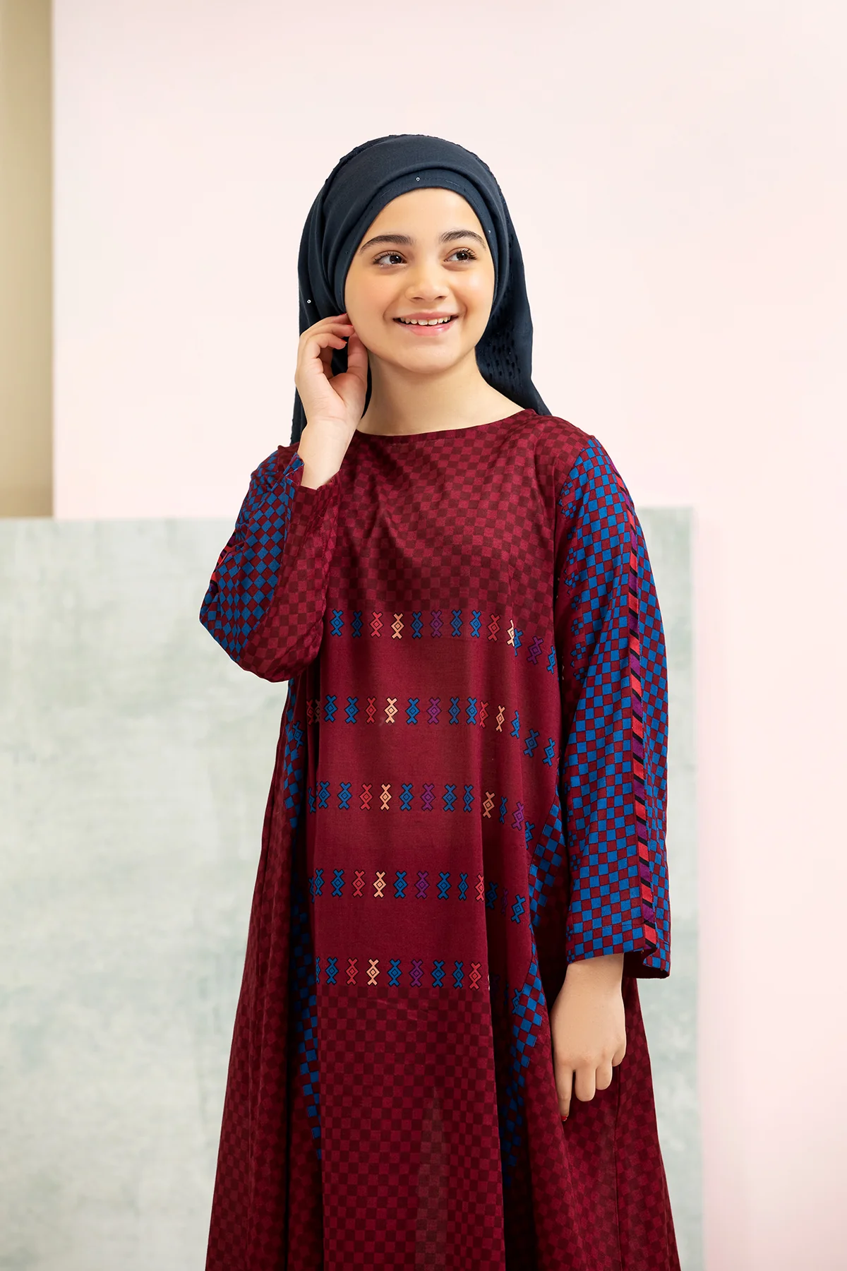 DS21-125-Printed Lawn Kids Fustaan - Image 3