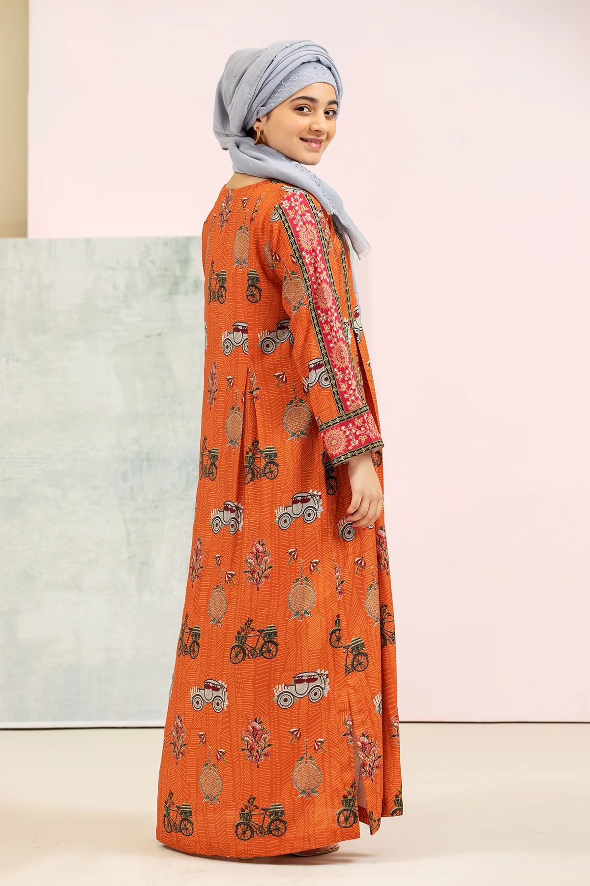 DS21-127-Printed Lawn Kids Fustaan - Image 3