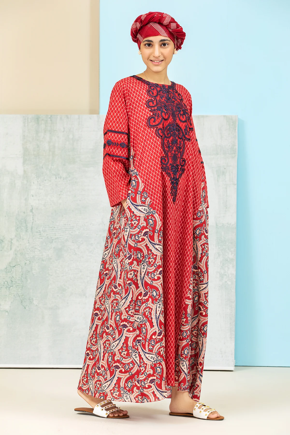 DS21-151 Mix & Match Printed Lawn Kids Fustaan - Image 2