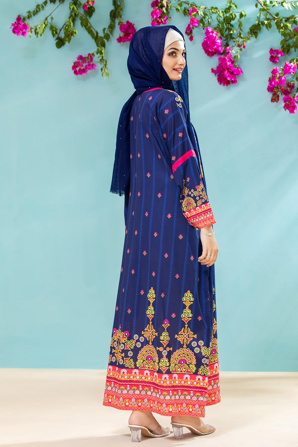 DS21-46 Printed Lawn Fustaan - Image 3