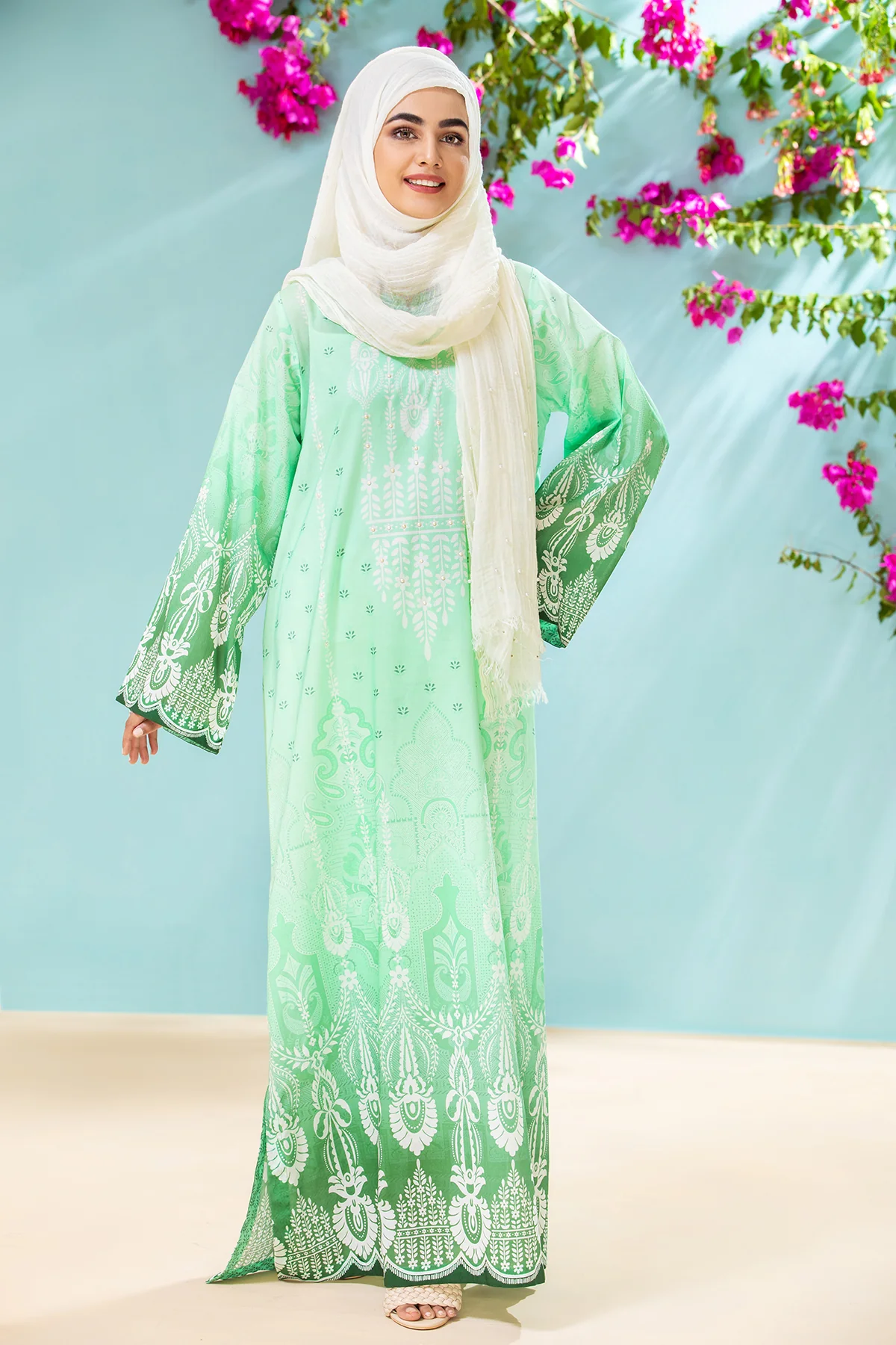 DS21-51 Stylized Printed Lawn Fustaan - Image 2