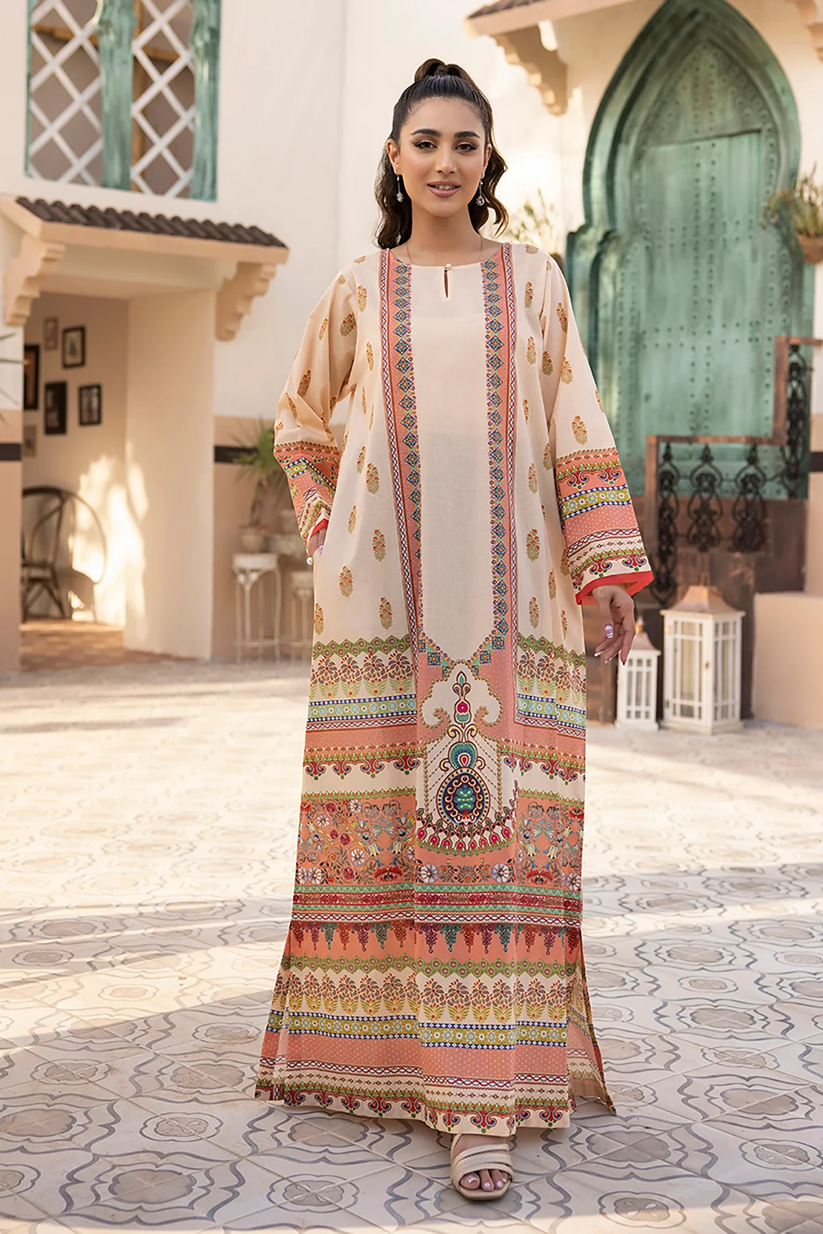 DS22-130-Printed Straight Fustaan 1PC - Image 3
