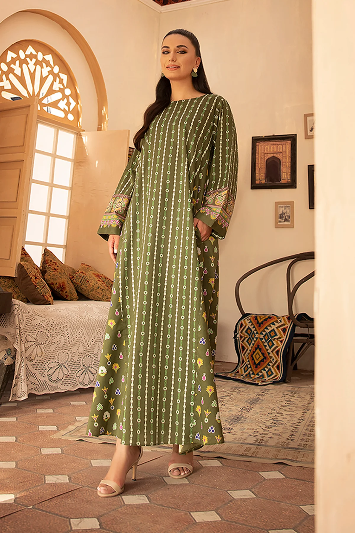 DS22-134-Printed Paneled Fustaan 1PC - Image 4