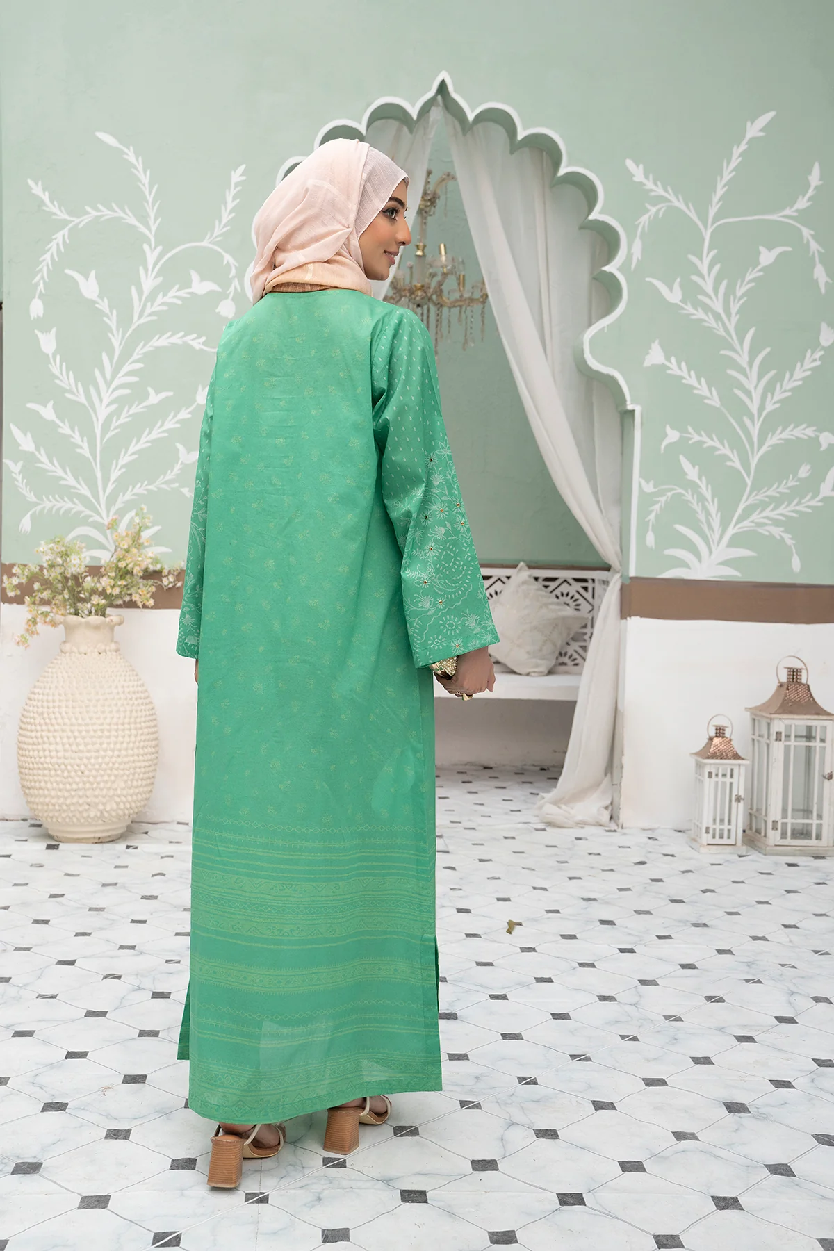 DS22-19-Printed Long Fustaan 1PC - Image 2