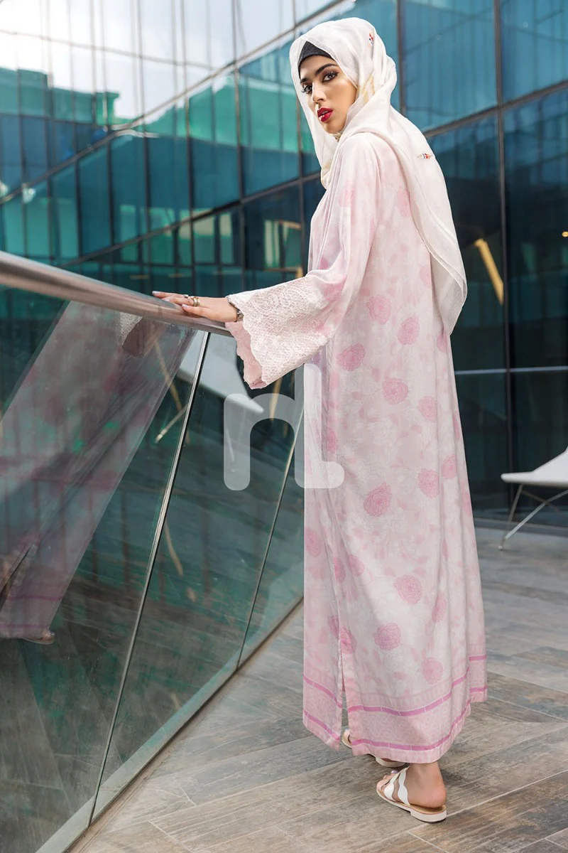 DSW19-34 Pink Digital Printed Stitched Fustaan 1PC - Image 2