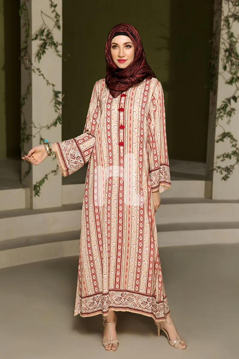 DSW19-84 Peach Digital Printed Stitched  Fustaan  1PC