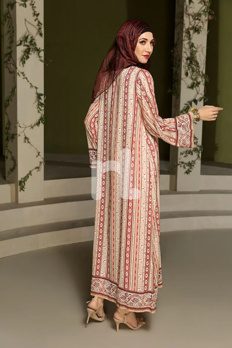 DSW19-84 Peach Digital Printed Stitched  Fustaan  1PC - Image 2