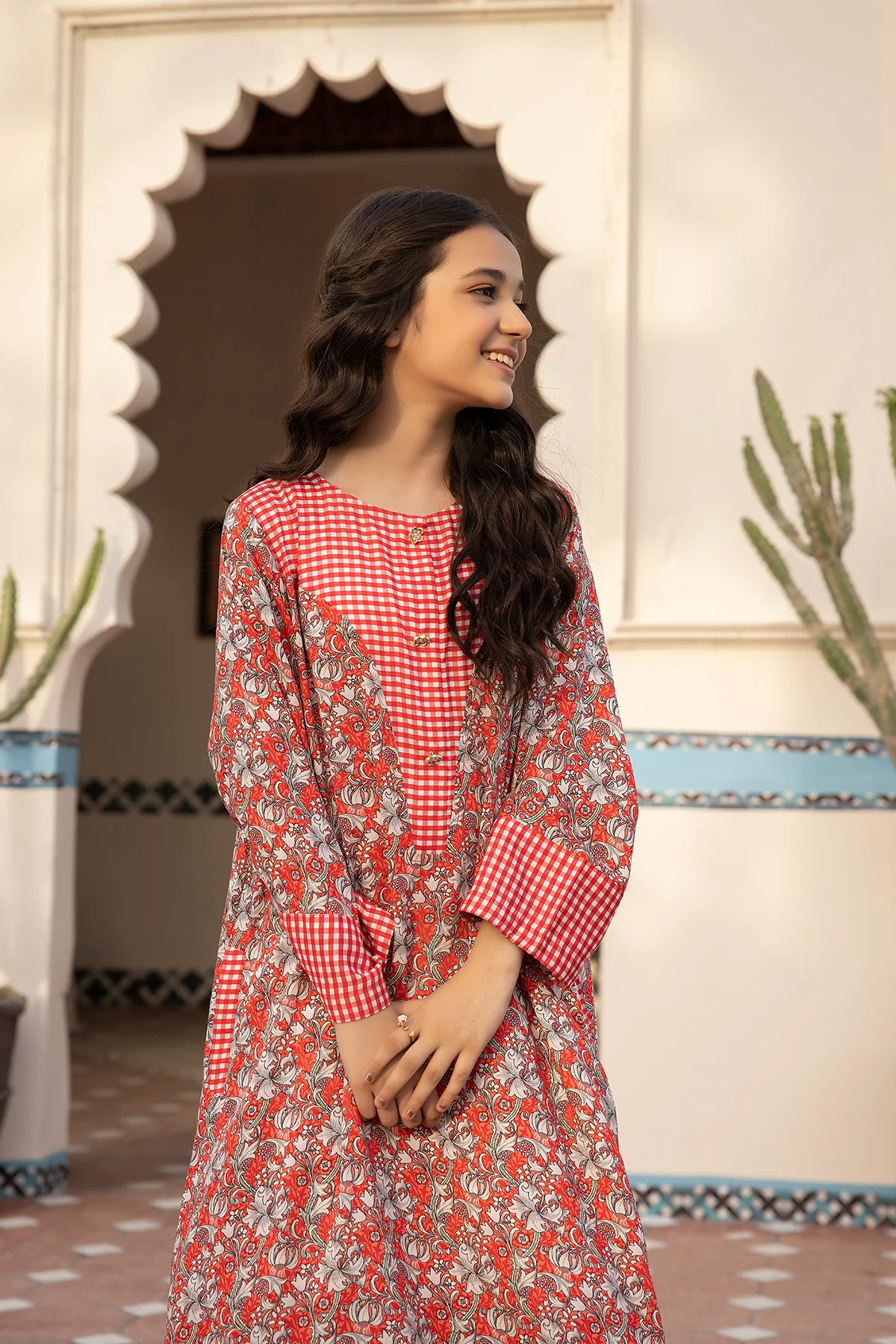 DSW21-53-Pocket Detailing Printed Fustaan 1PC - Image 4
