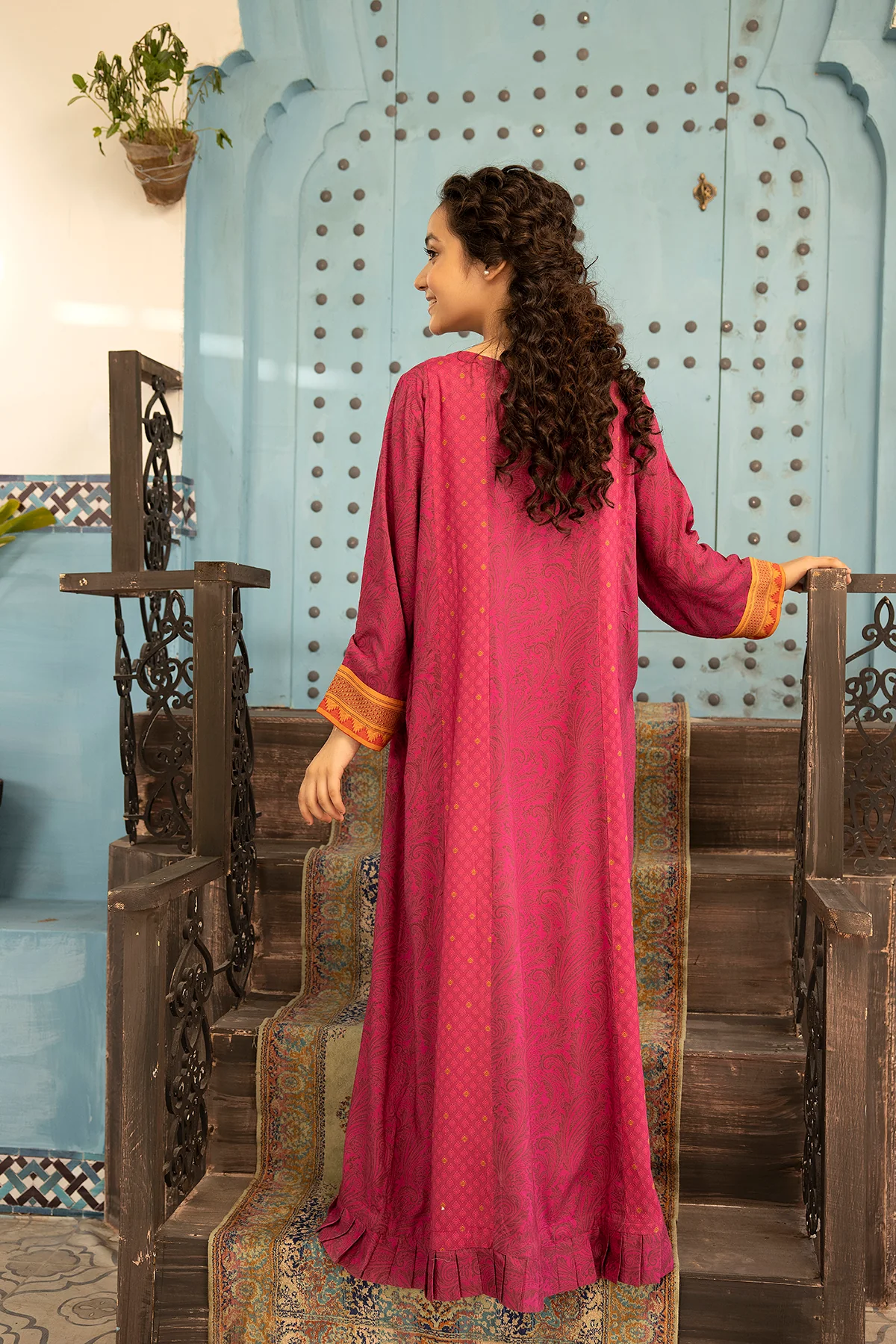 DSW21-70-Frill Detailing Printed Fustaan 1PC - Image 2