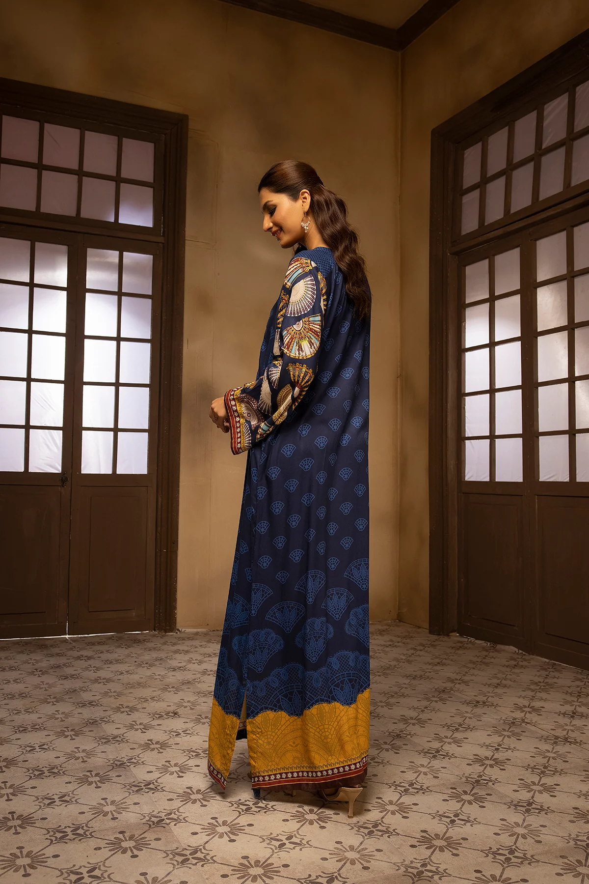 DSW22-12-Printed Embroidered Fustaan 1PC - Image 2