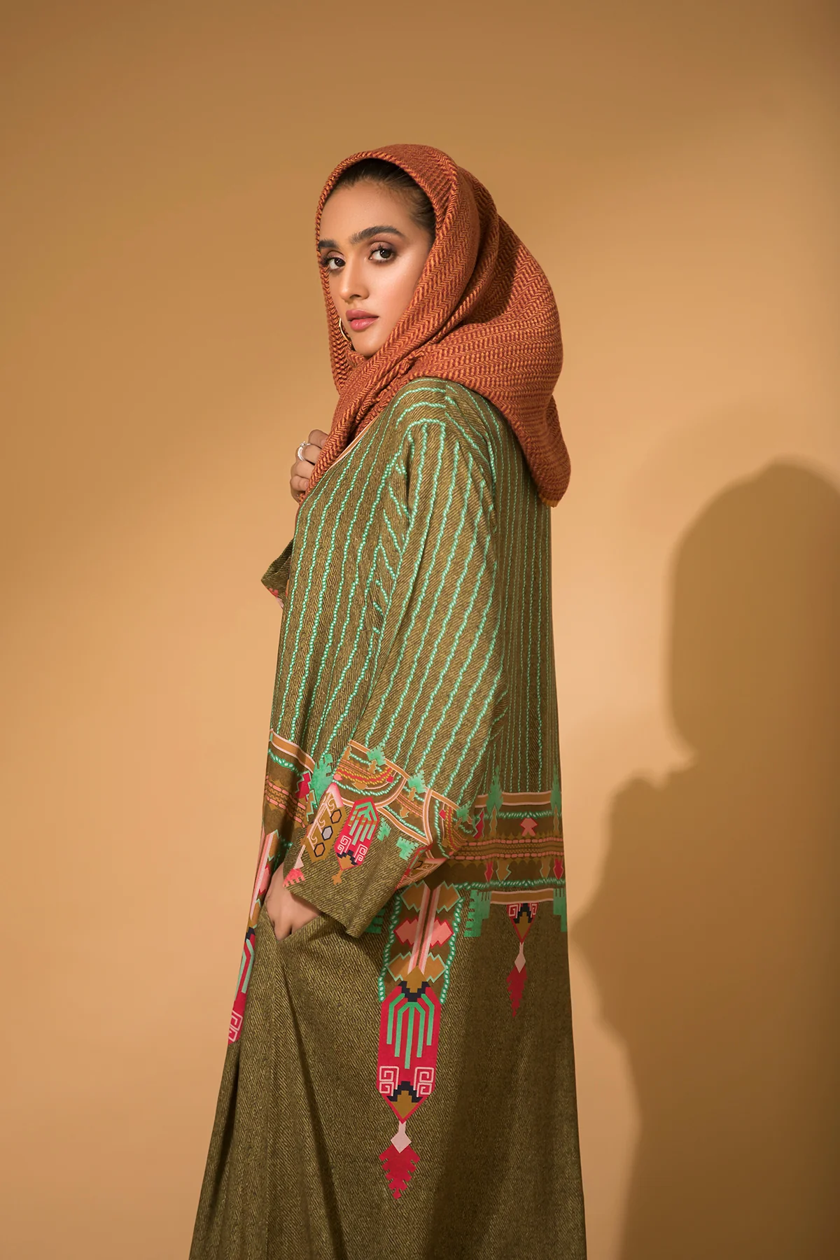 DW20-22 Digital Printed  Stitched Fustaan with Mask  1PC - Image 4