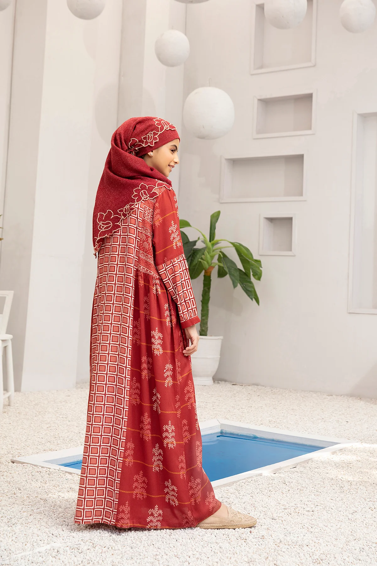 DW20-52 Digital Printed Linen Stitched Fustaan with Mask  1PC - Image 3