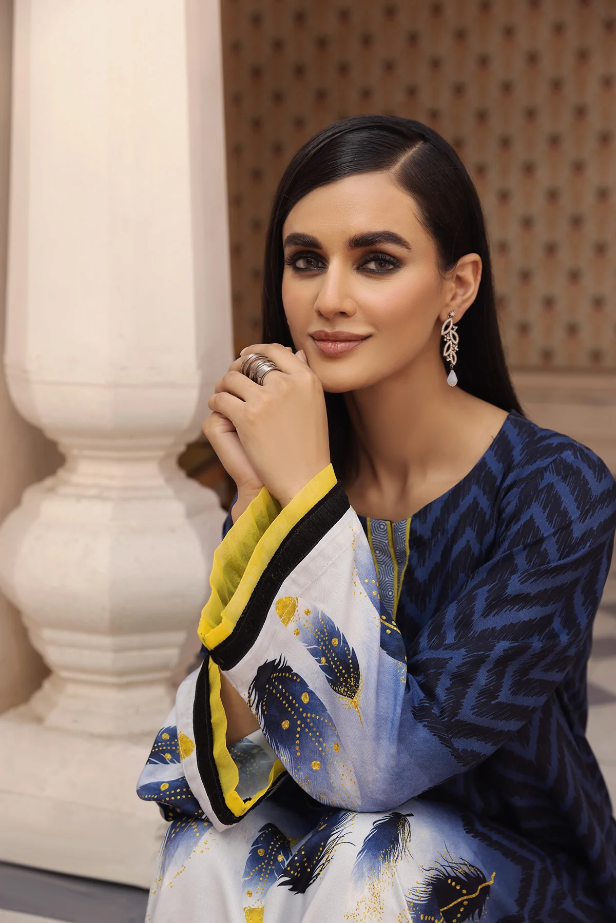 DW22-47-Lace Detailing Printed Fustaan 1PC - Image 3