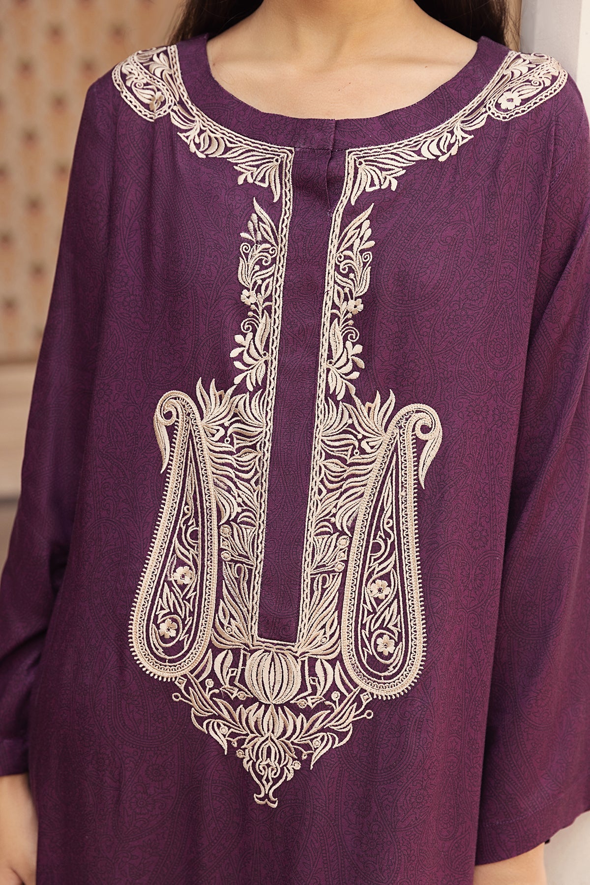 DW22-62-Printed Embroidered Fustaan 1PC - Image 3
