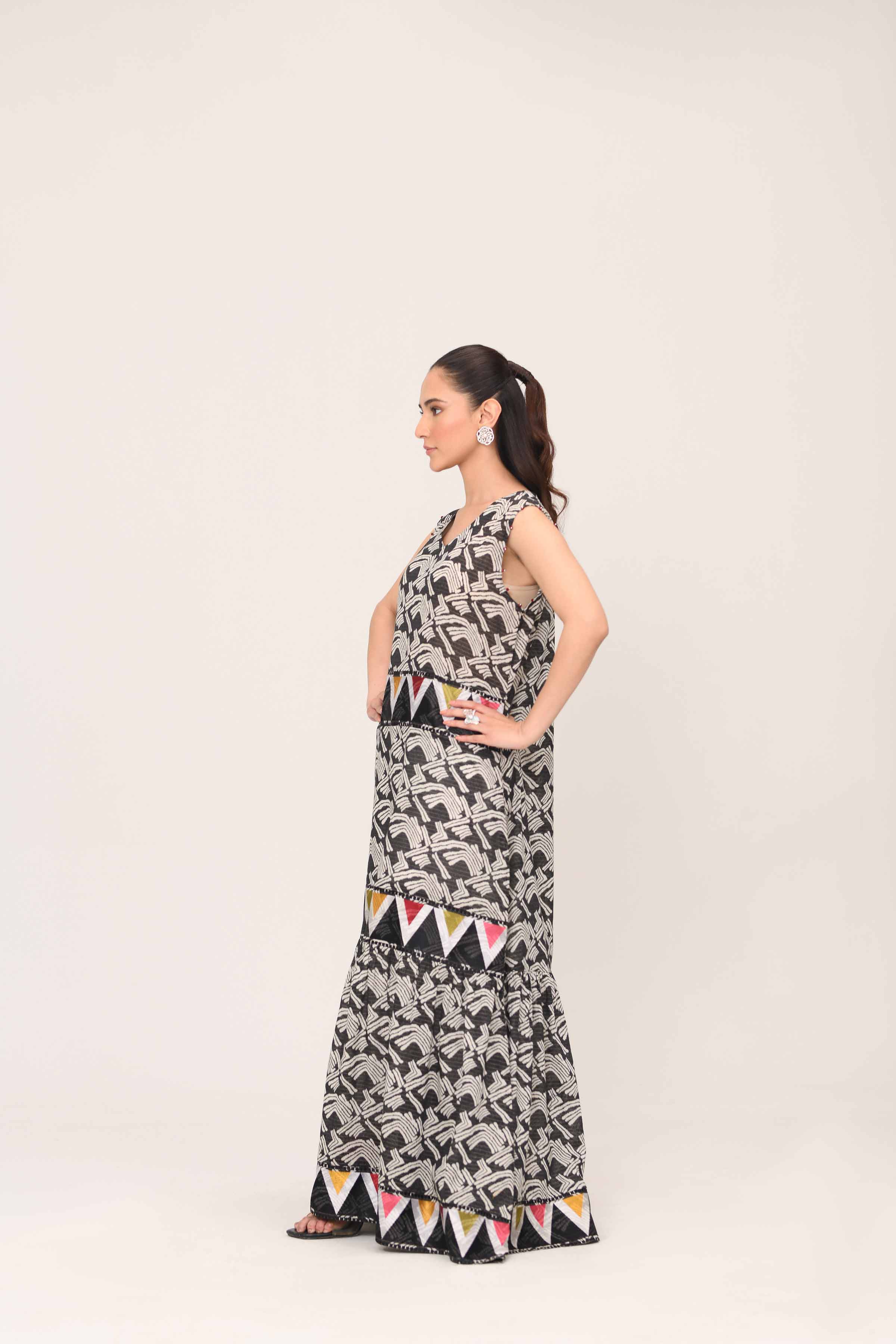 Printed Embroidered Dress - FE25-17 - Image 4
