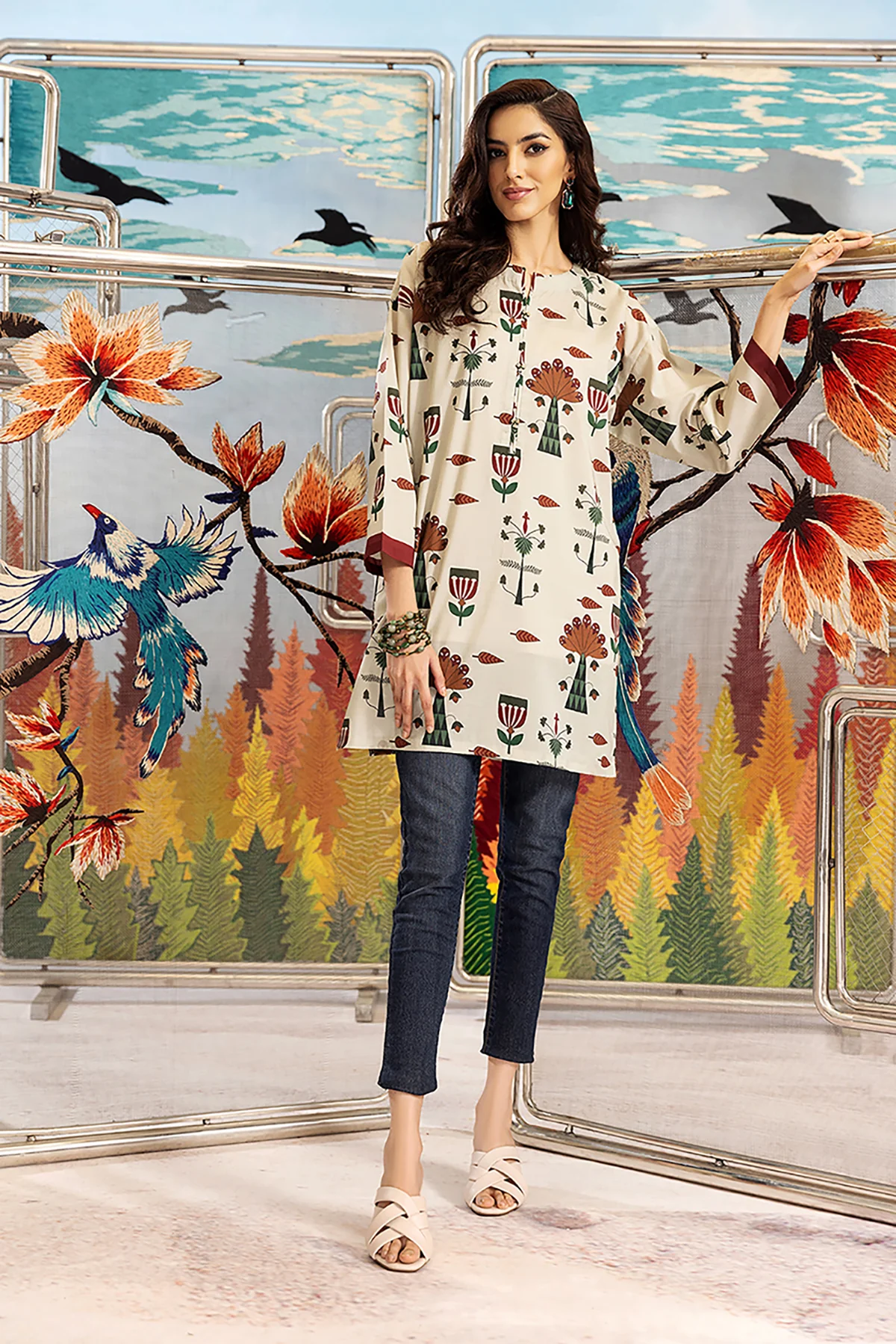 FS22-37-Round Neck Printed Tunic - Image 3
