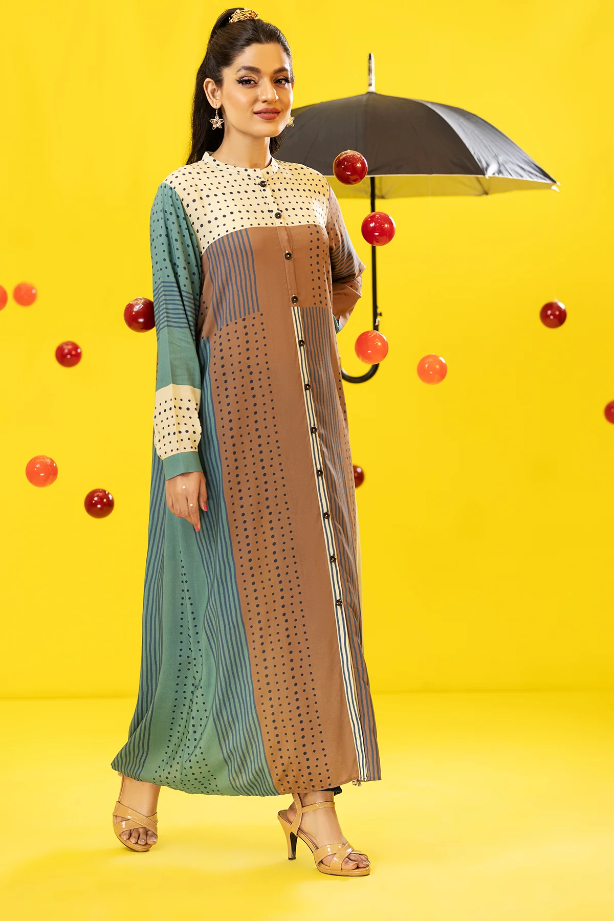 FS22-54-Printed Long Dress - Image 3