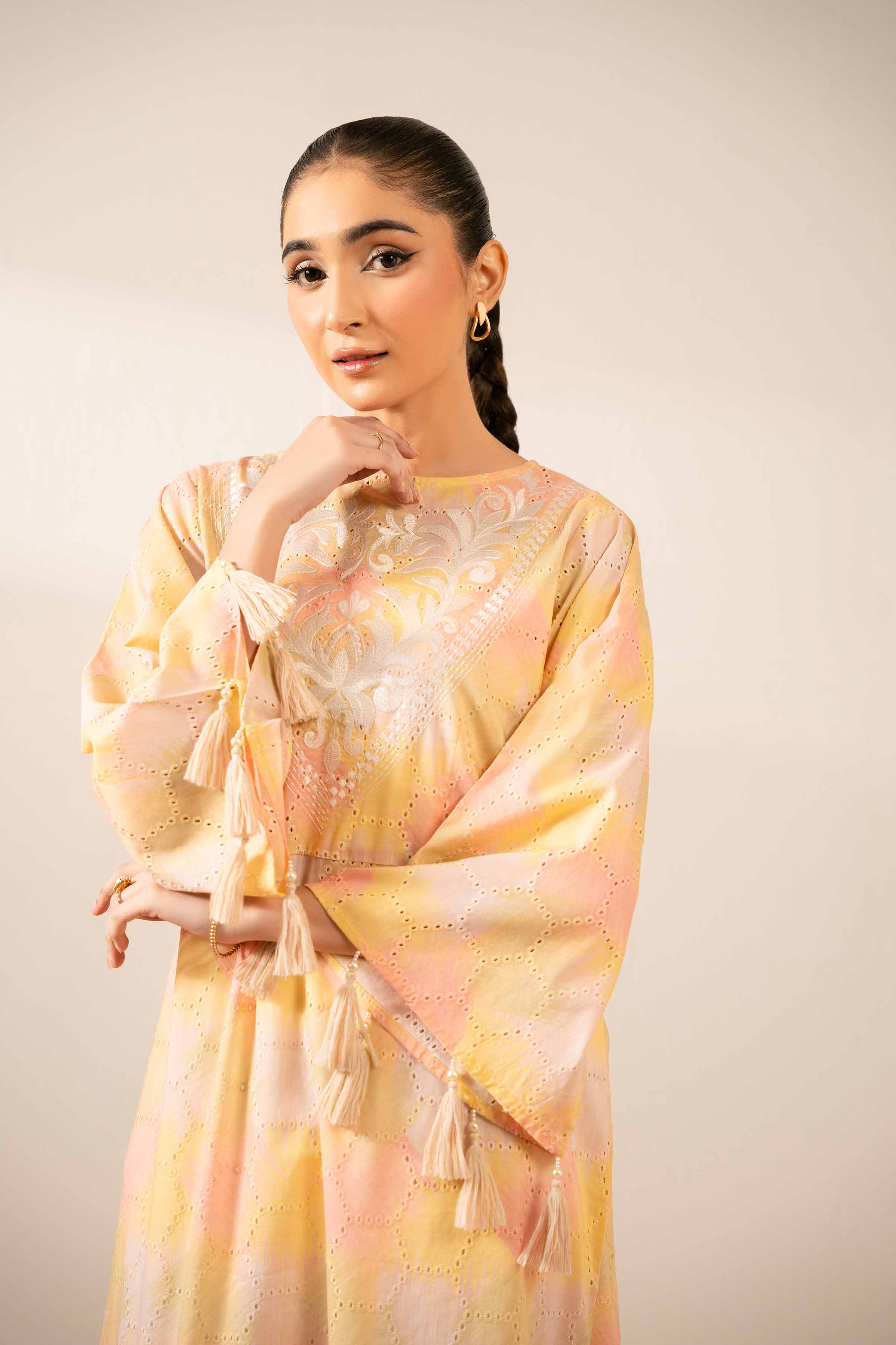 Printed Embroidered Dress - FS25-34 - Image 7
