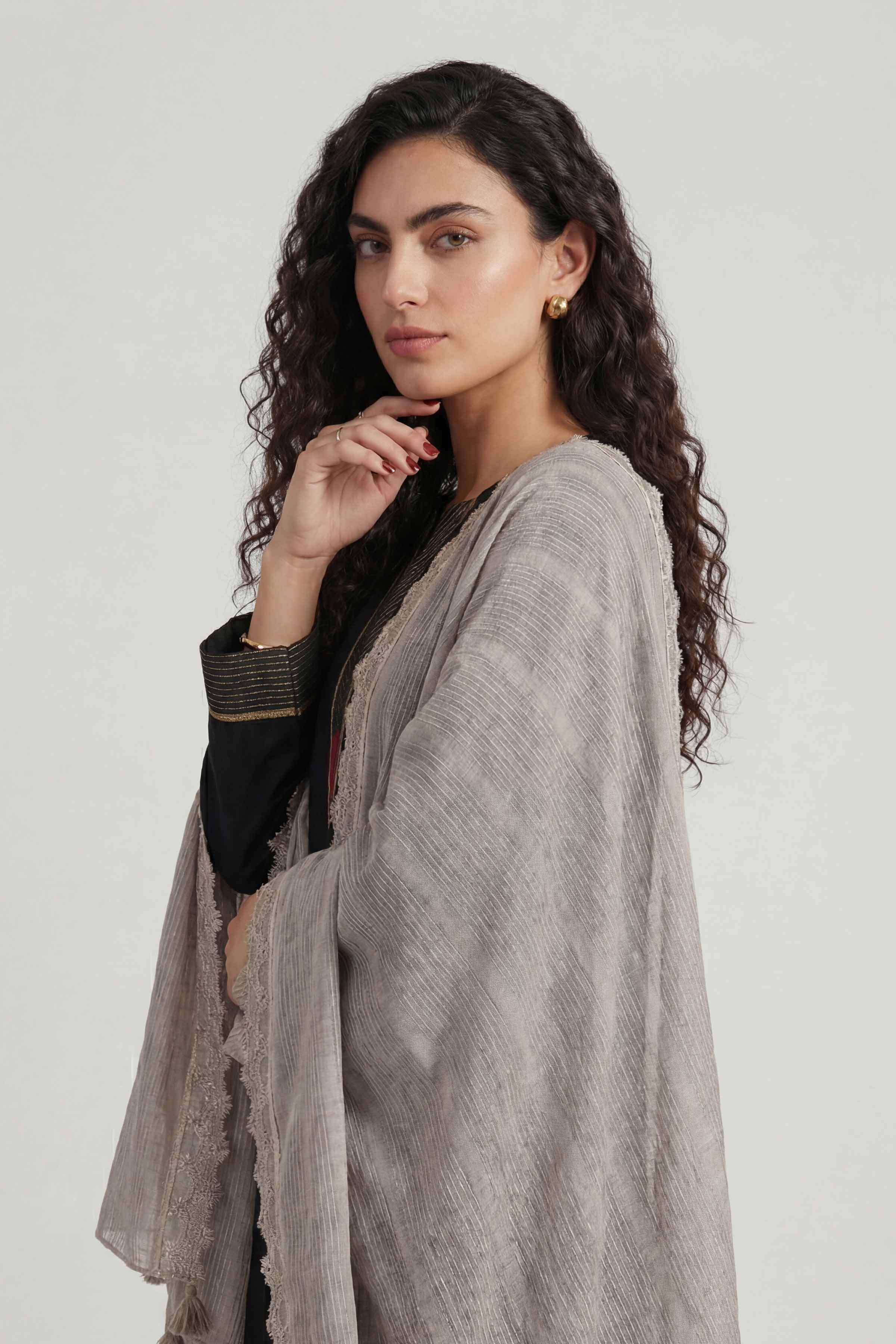 Grey Women Scarf - 72070975 - Image 3
