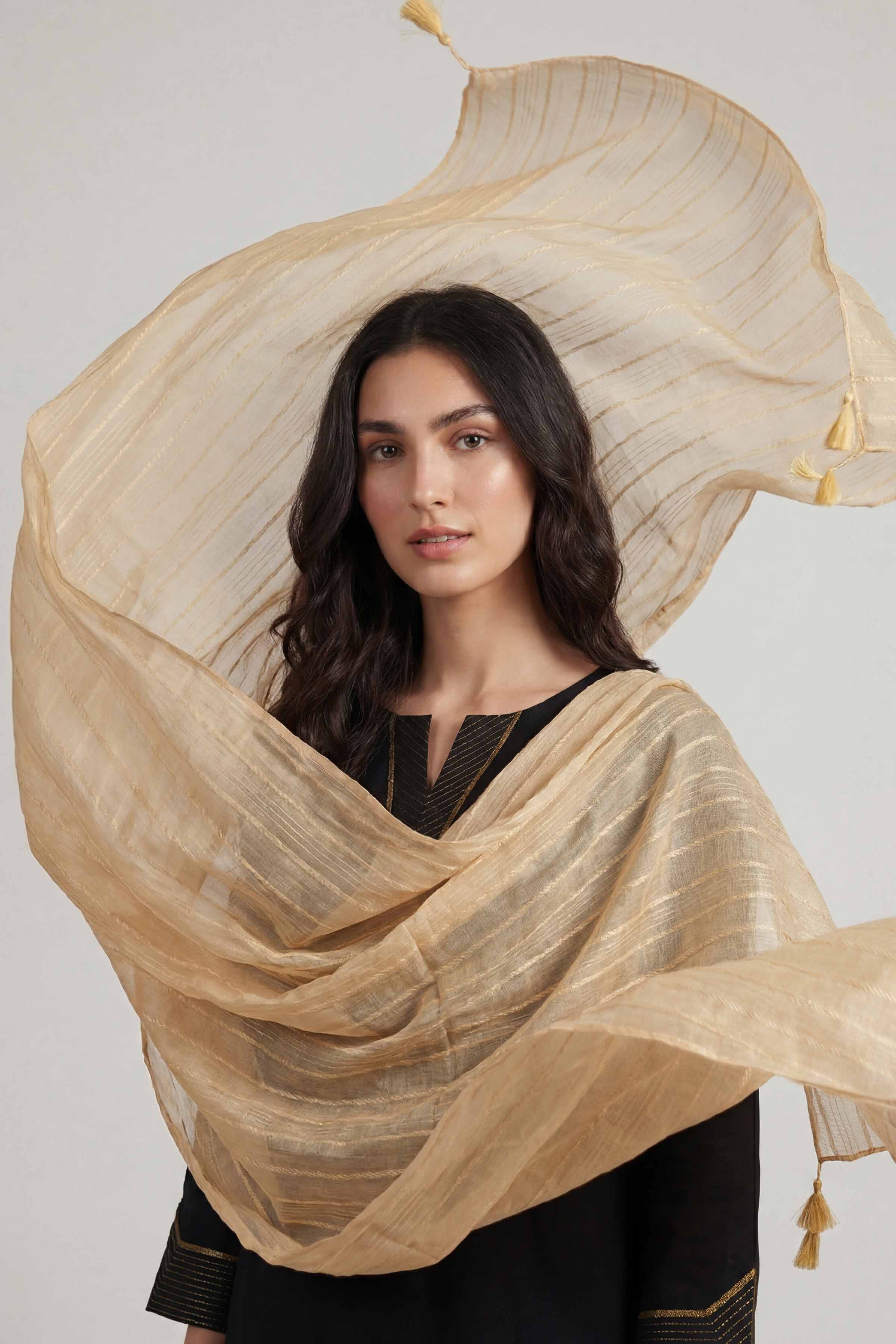 Camel Women Scarf - 72070977 - Image 2