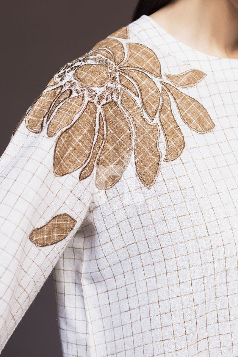 KF-395 White Printed Embroidered Formal Linen Shirt & Printed Linen Trousers - Image 6