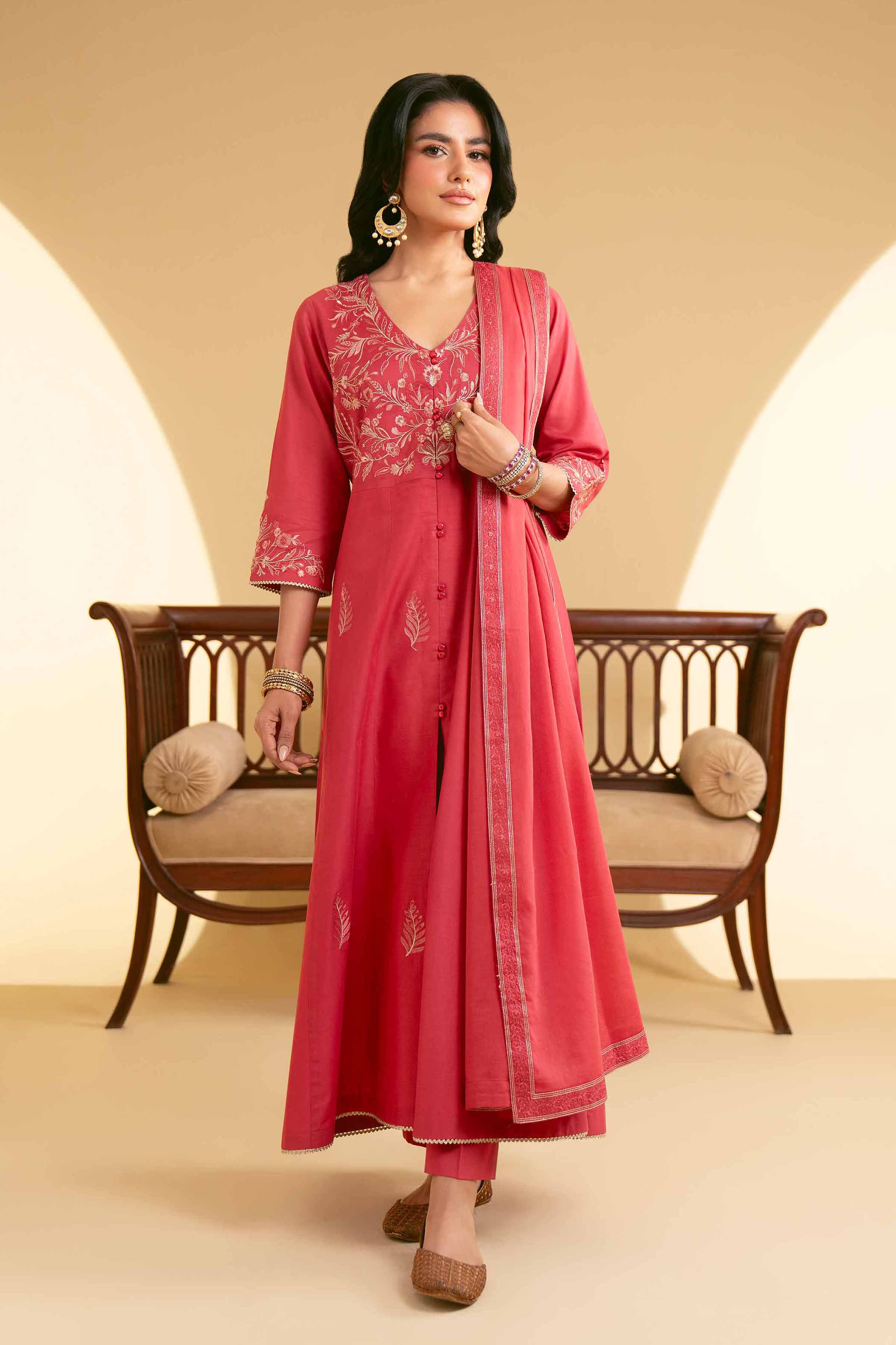 3 Piece - Embroidered Suit - KFE25-12 - Image 2