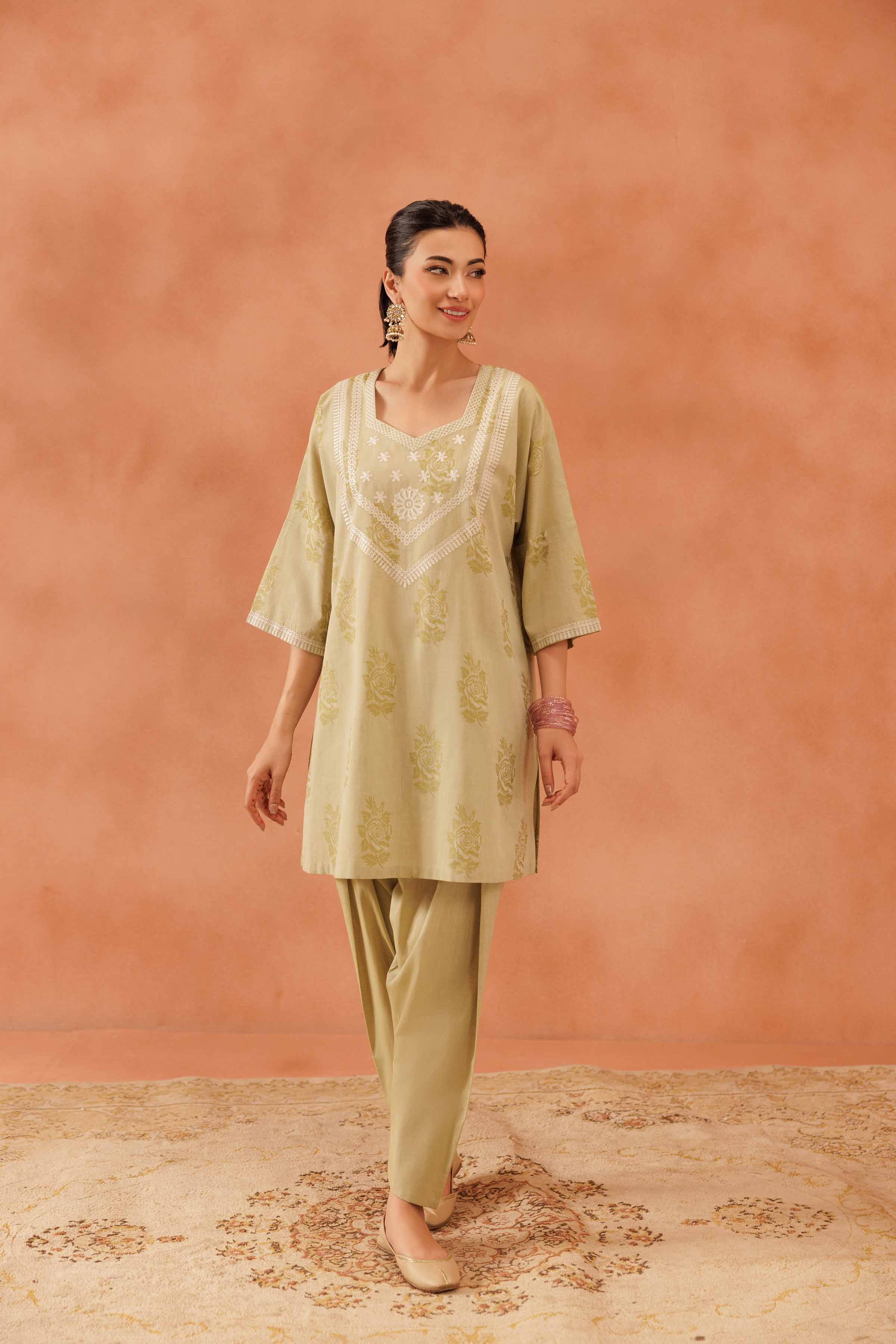2 Piece - Embroidered Suit - KFE25-132 - Image 10