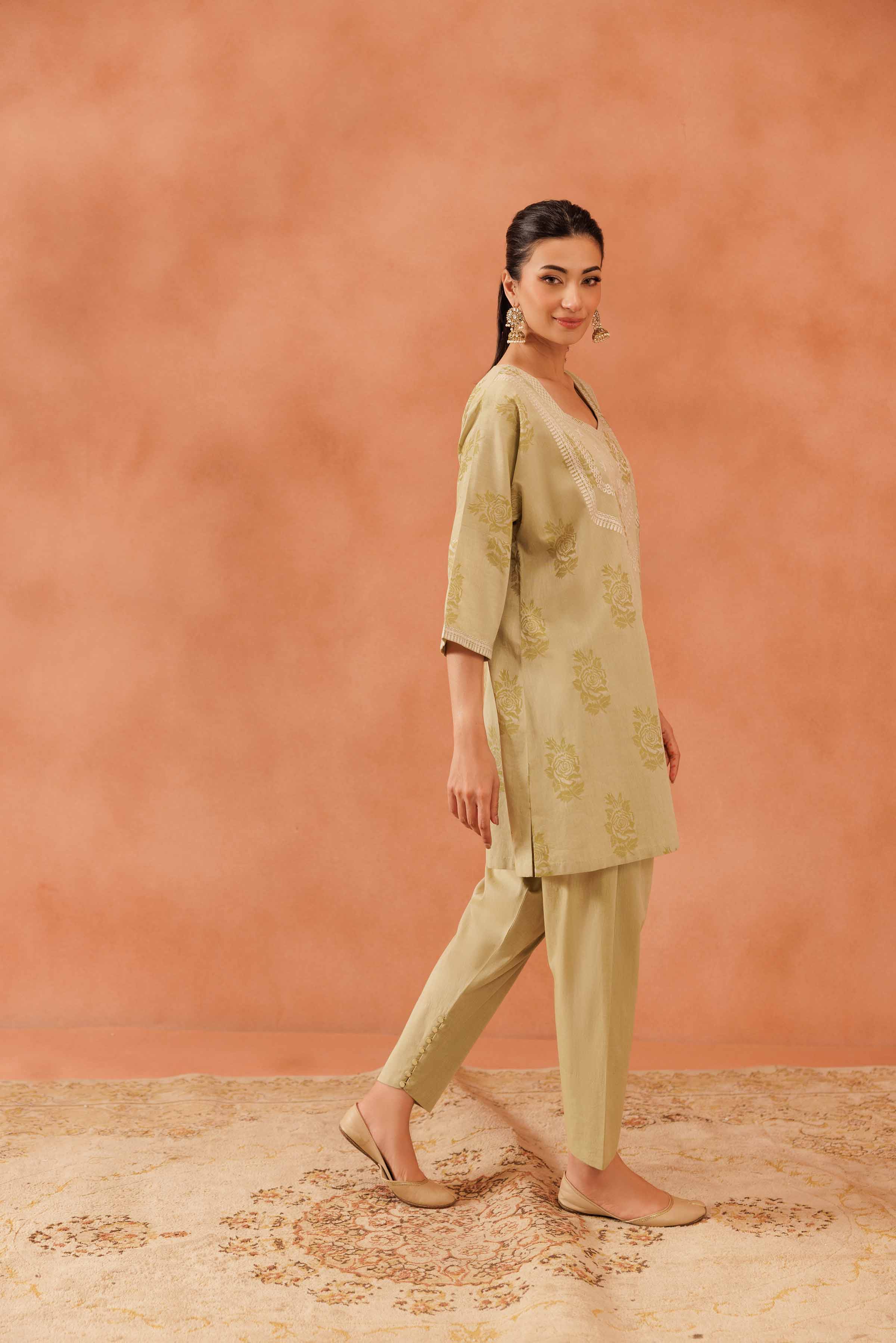 2 Piece - Embroidered Suit - KFE25-132 - Image 3