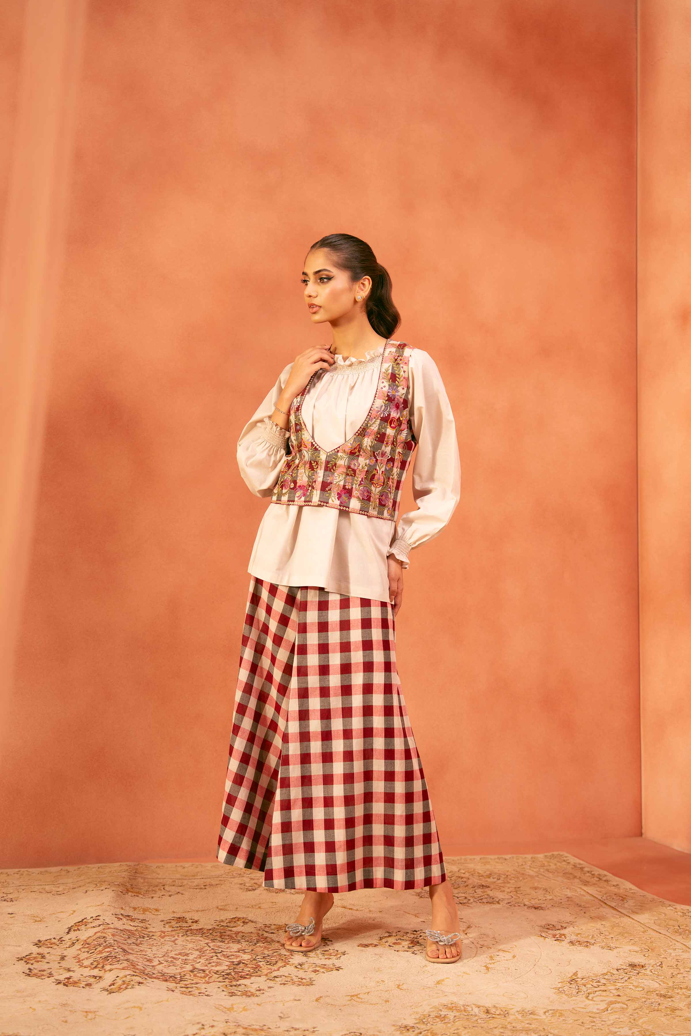 3 Piece - Printed Embroidered Suit - KFE25-170 - Image 3