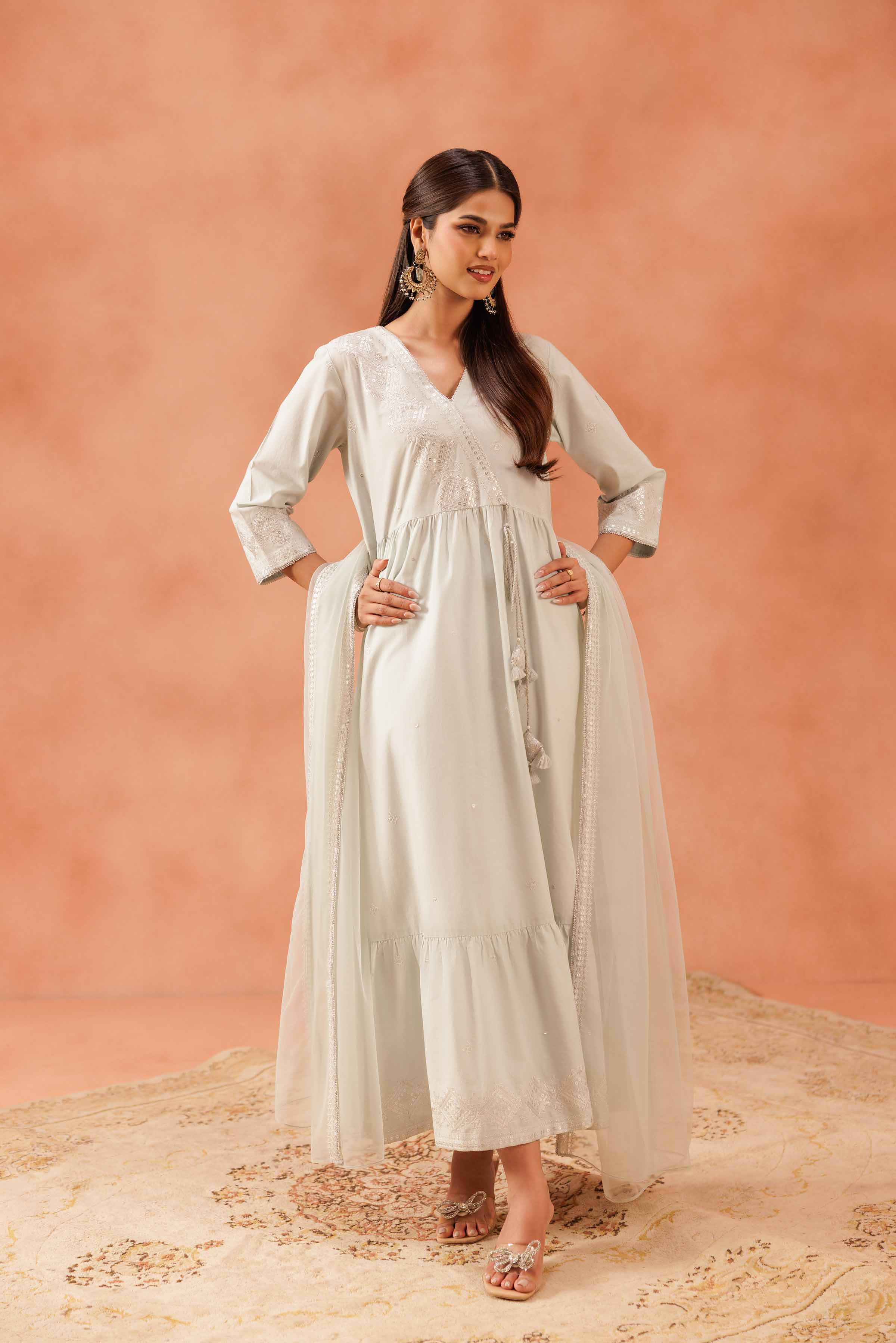 2 Piece - Embroidered Suit - KFE25-68 - Image 6