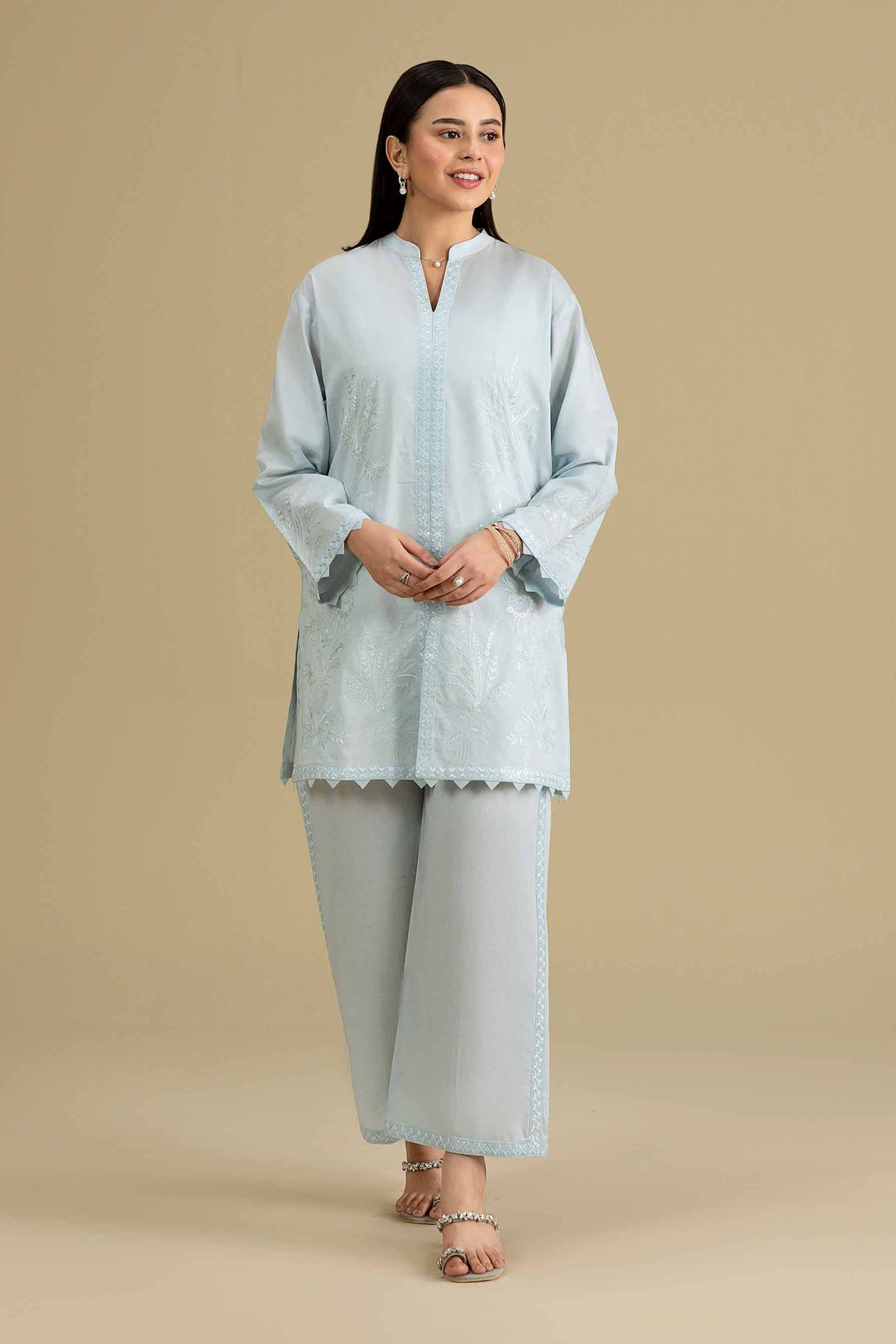 2 Piece - Embroidered Suit - KFE26-165 - Image 3