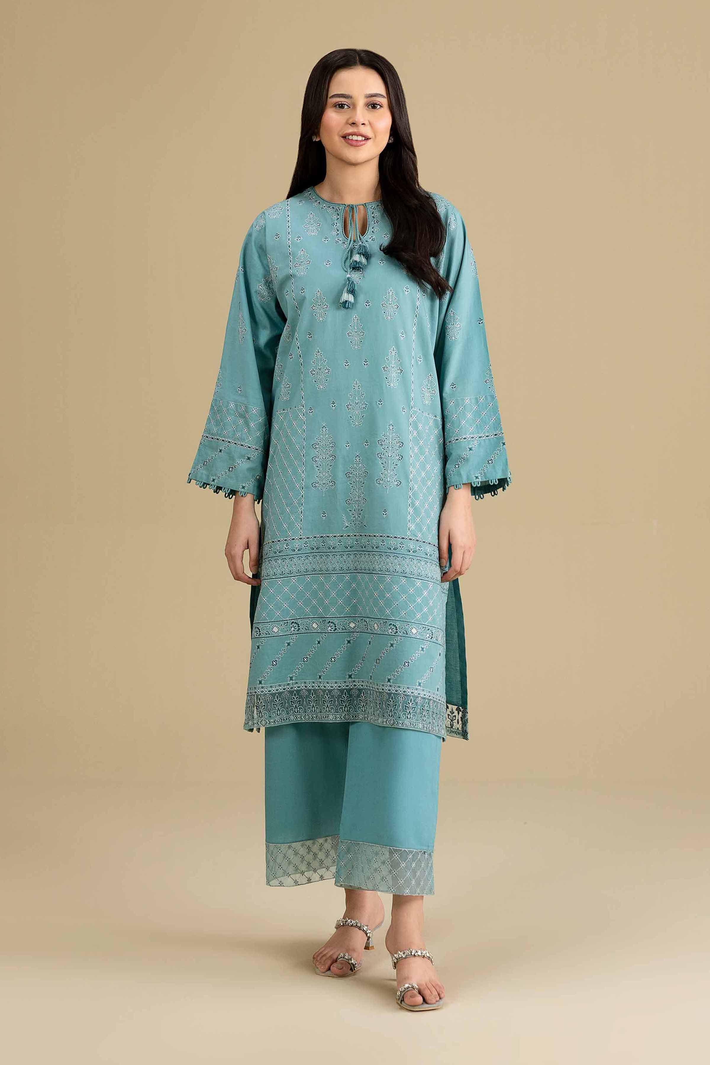 2 Piece - Embroidered Suit - KFE26-166 - Image 3