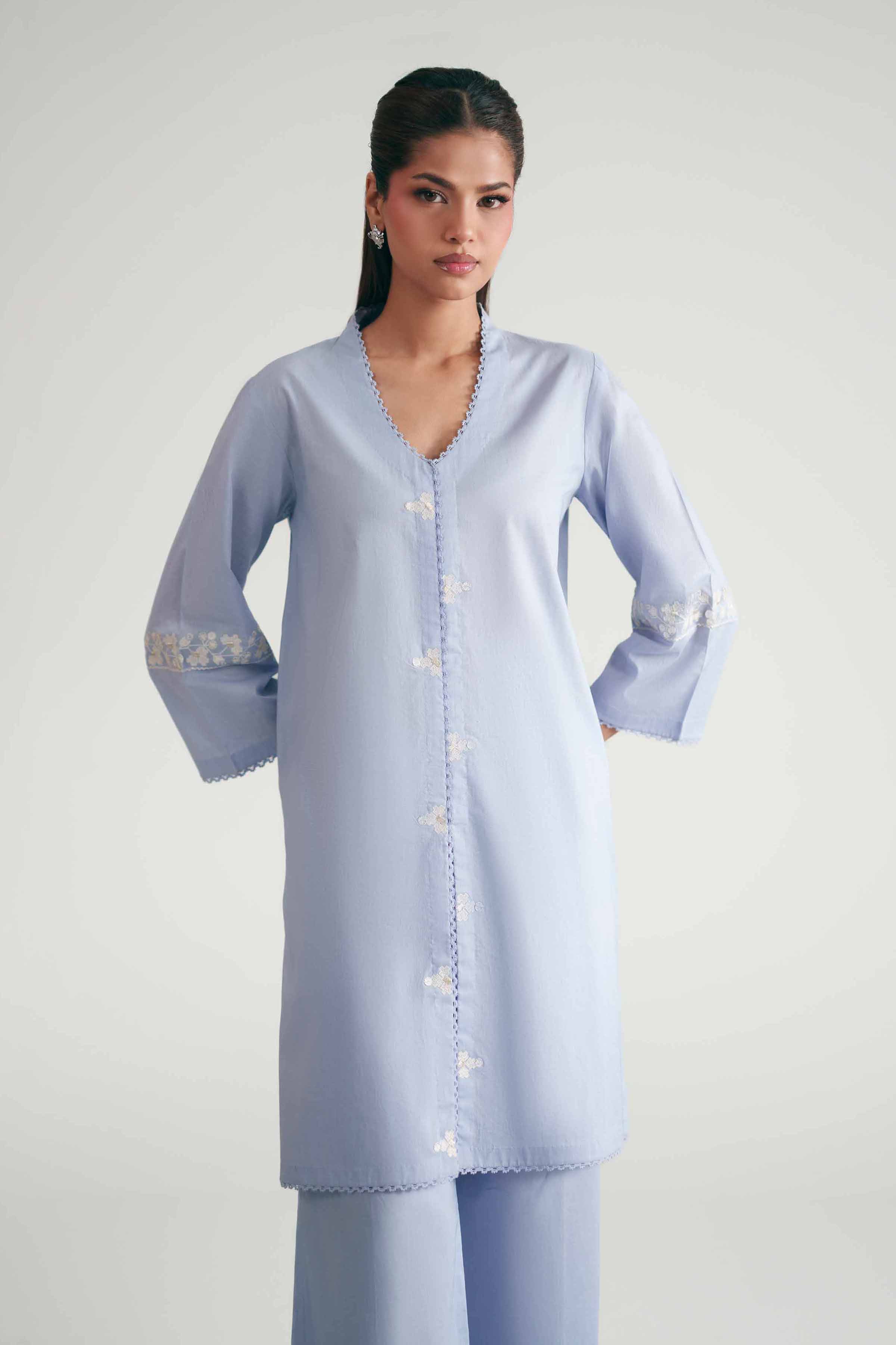 2 Piece - Embroidered Suit - KFE26-174 - Image 5