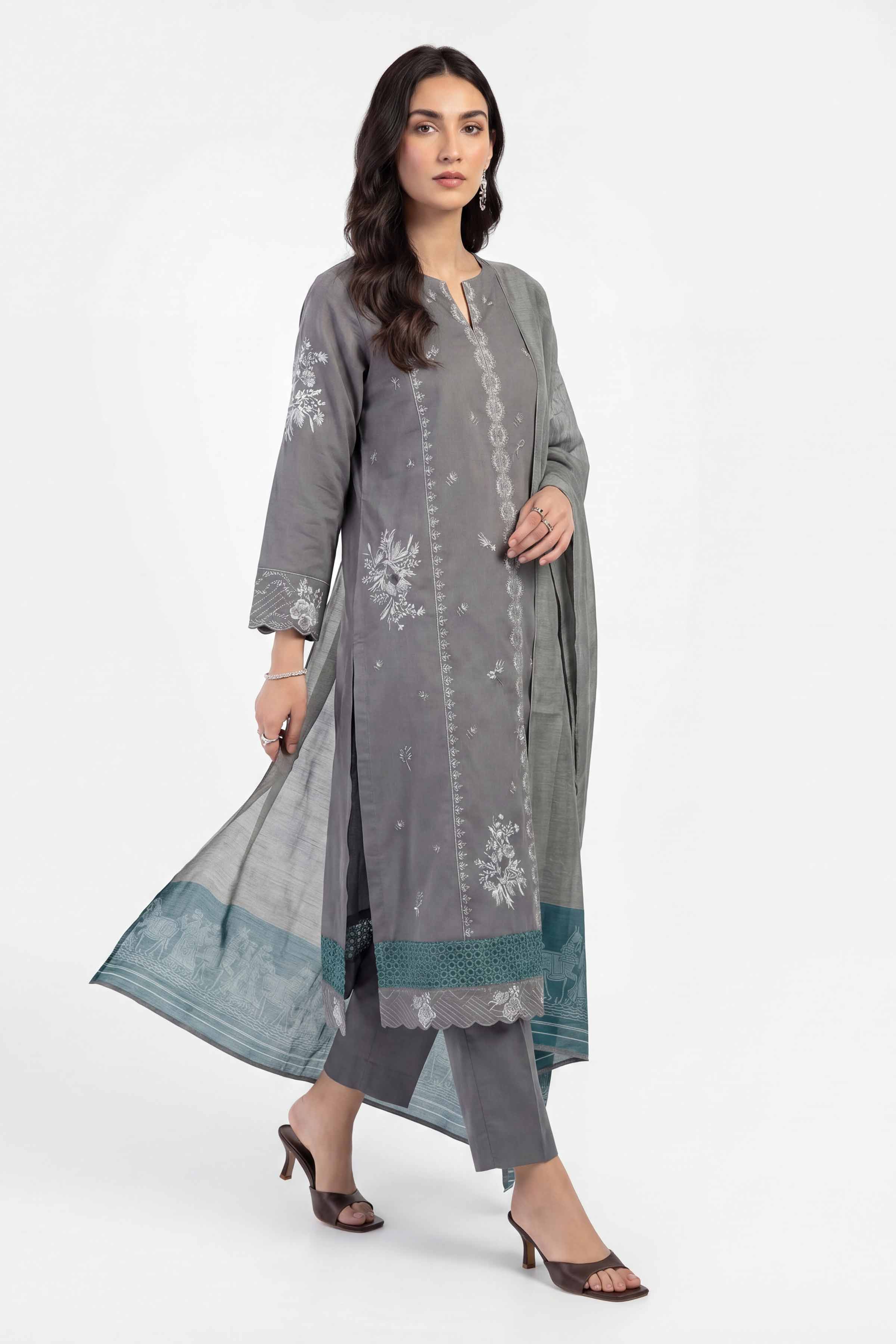 3 Piece - Embroidered Suit - KFE26-214 - Image 4