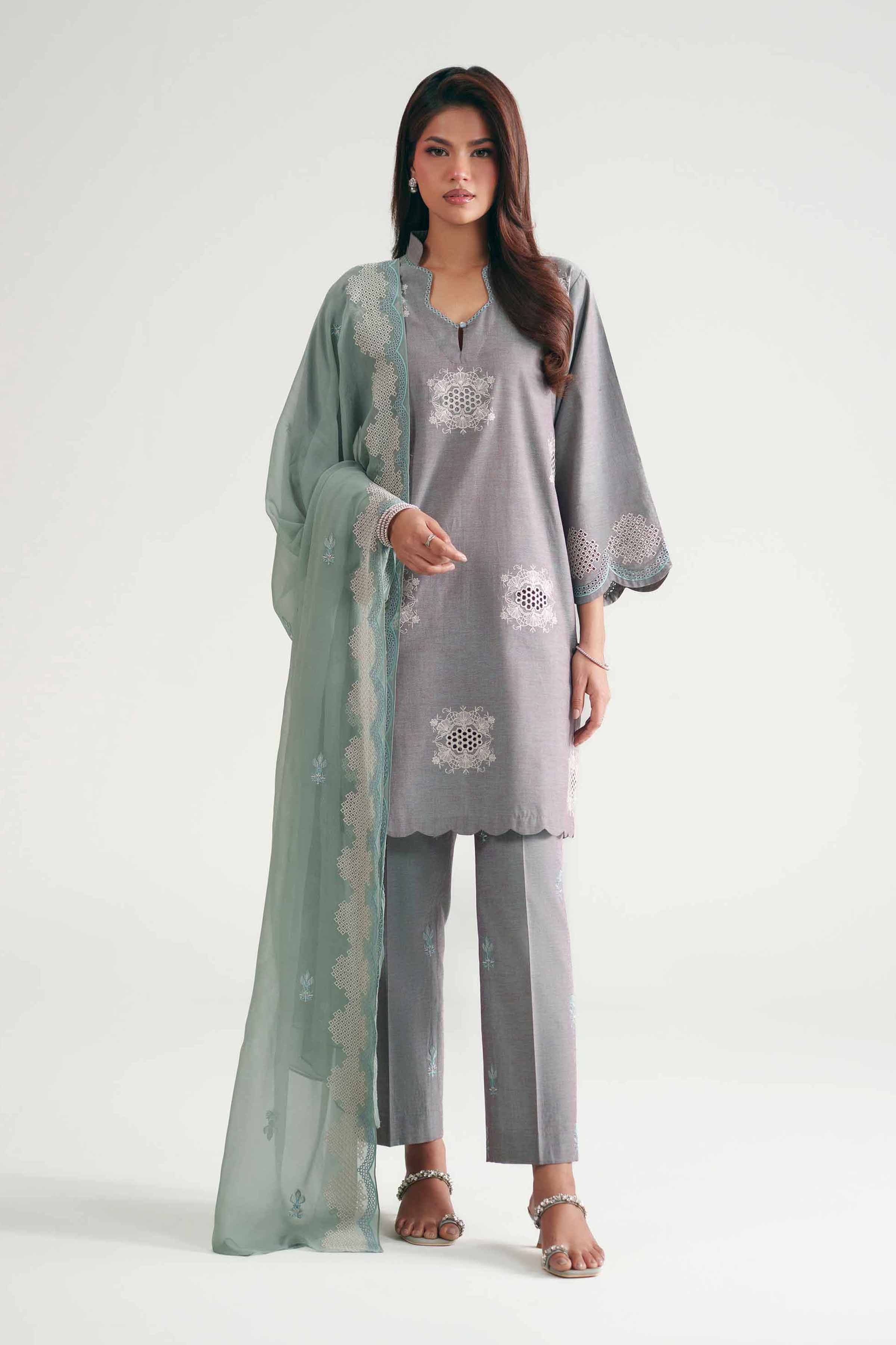 3 Piece - Embroidered Suit - KFE26-222 - Image 6
