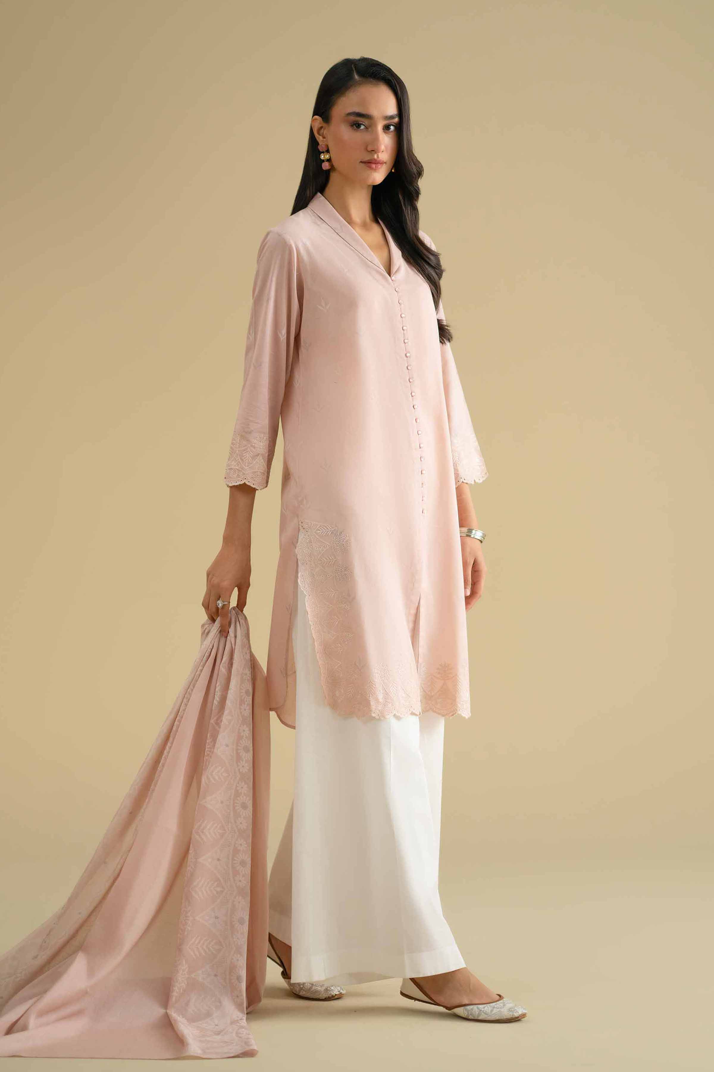 2 Piece - Printed Embroidered Suit - KFE26-29 - Image 3