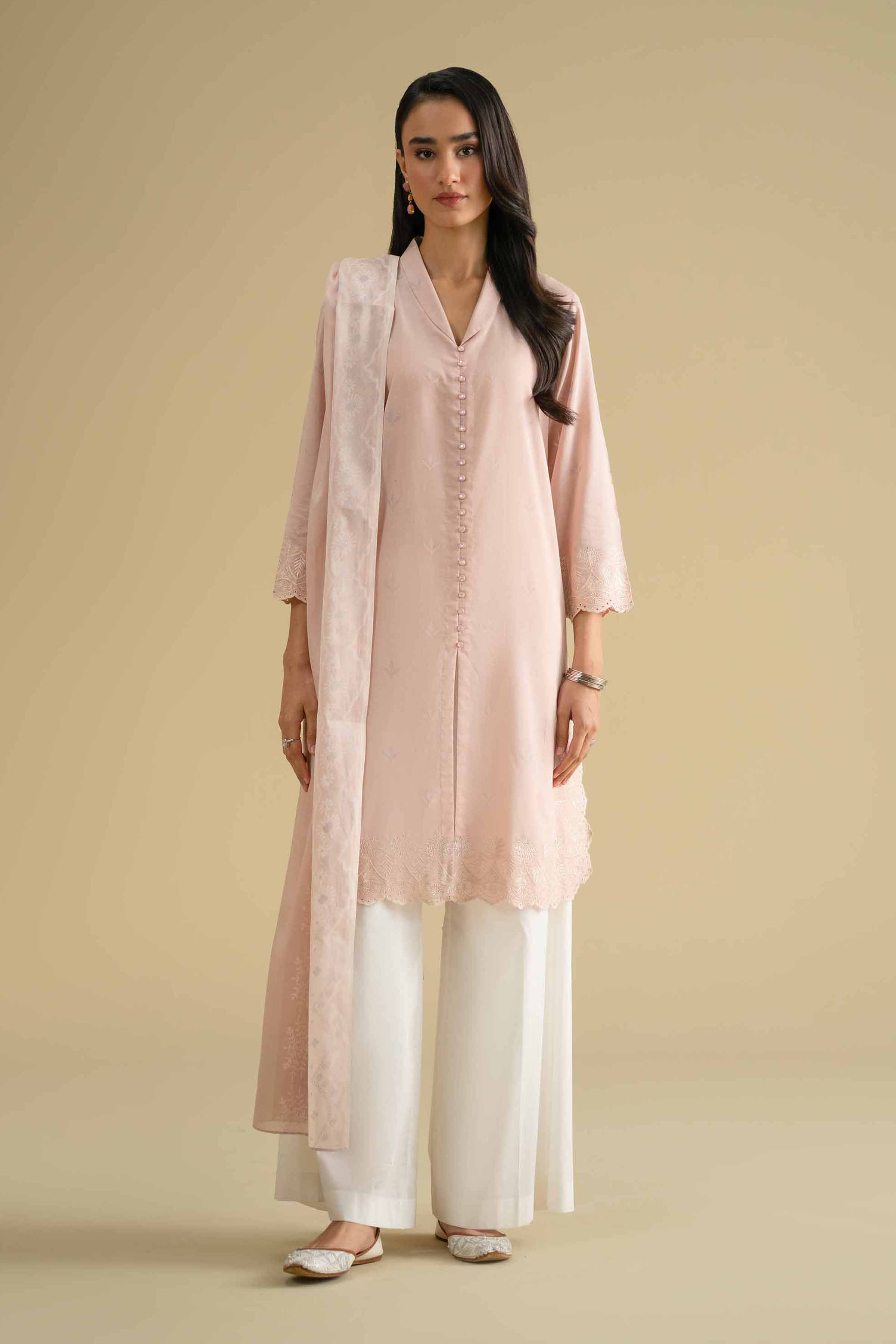 2 Piece - Printed Embroidered Suit - KFE26-29 - Image 4