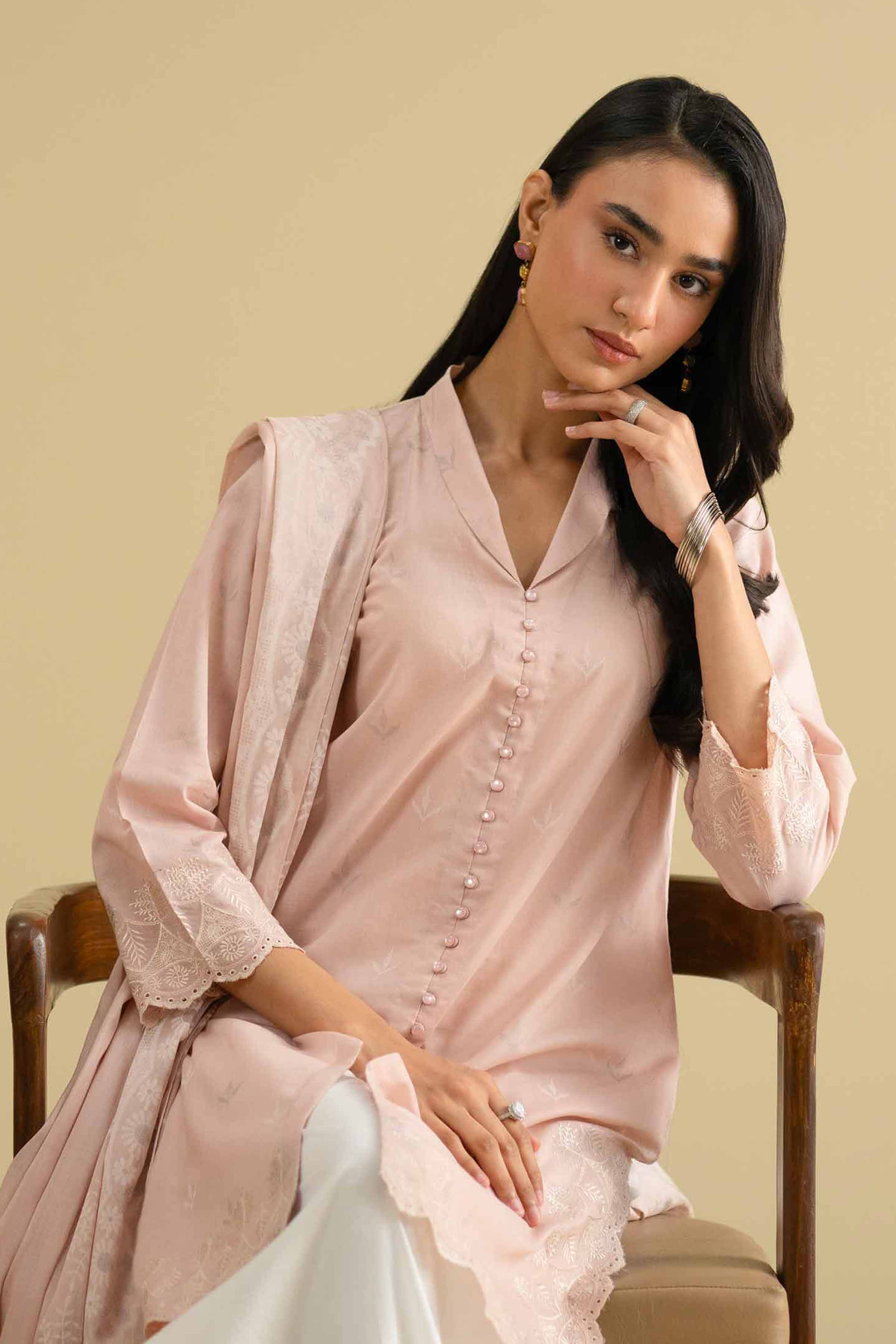 2 Piece - Printed Embroidered Suit - KFE26-29 - Image 7