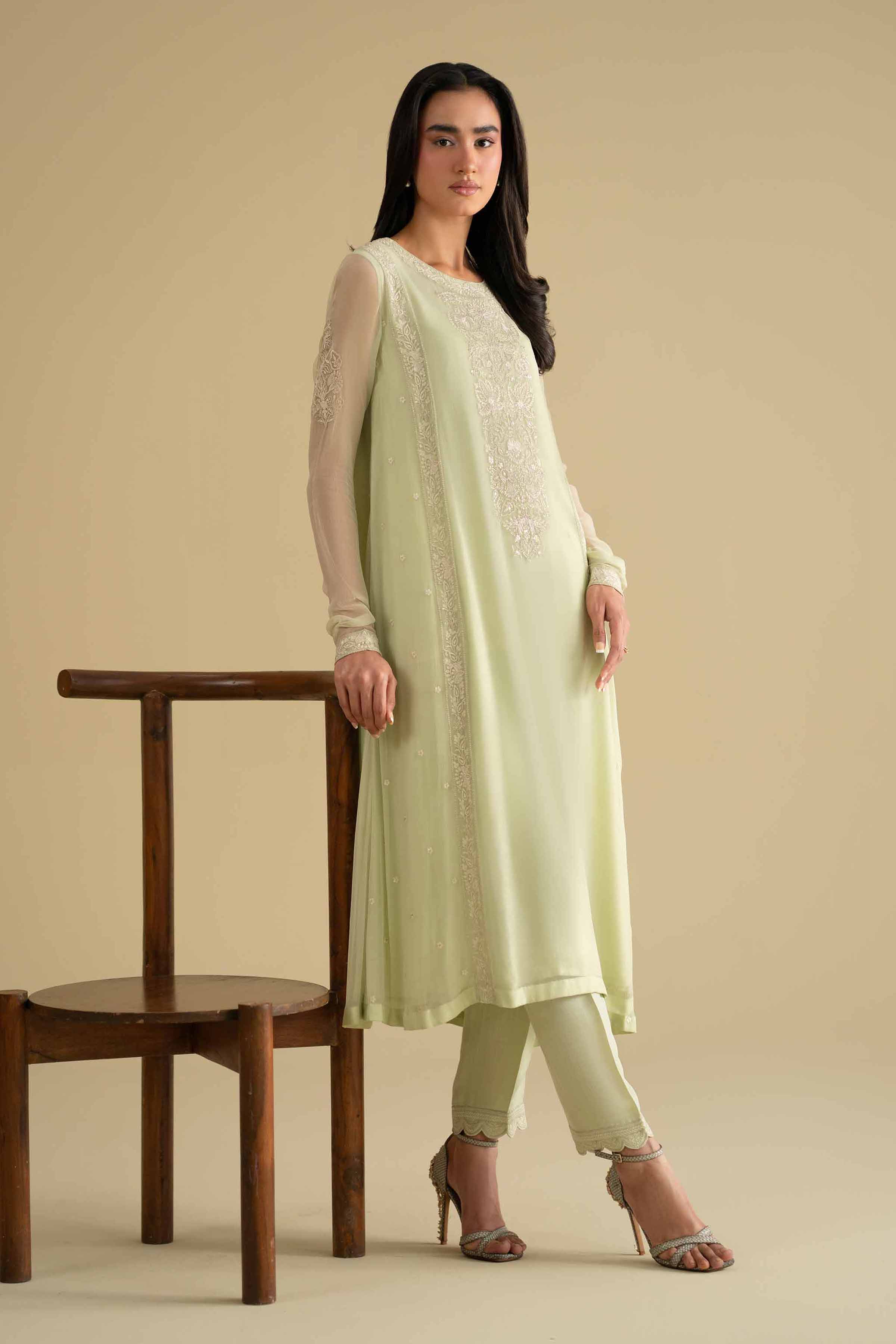 2 Piece - Embroidered Suit - KFE26-60 - Image 5