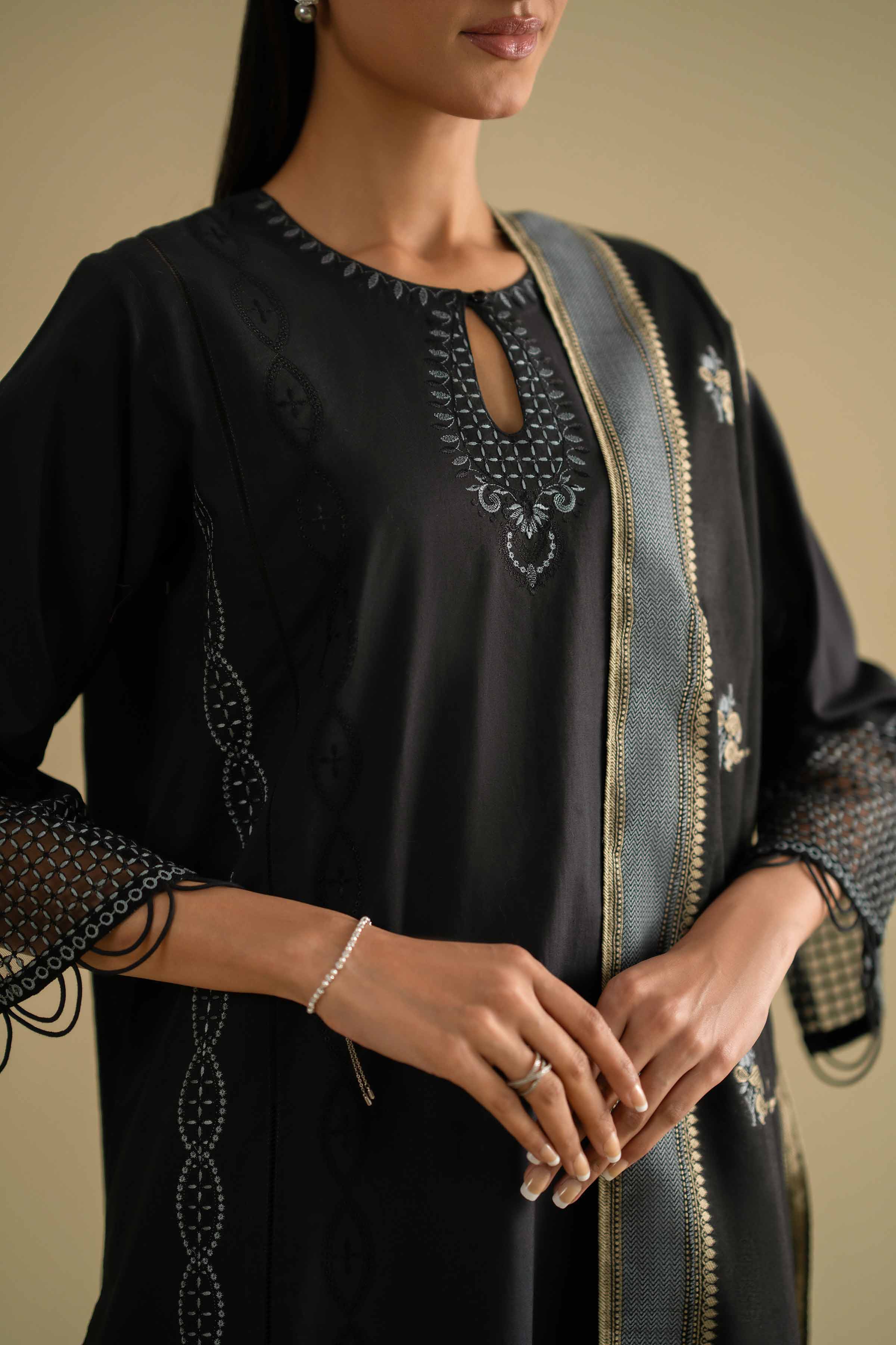 3 Piece - Embroidered Suit - KFE26-82 - Image 6