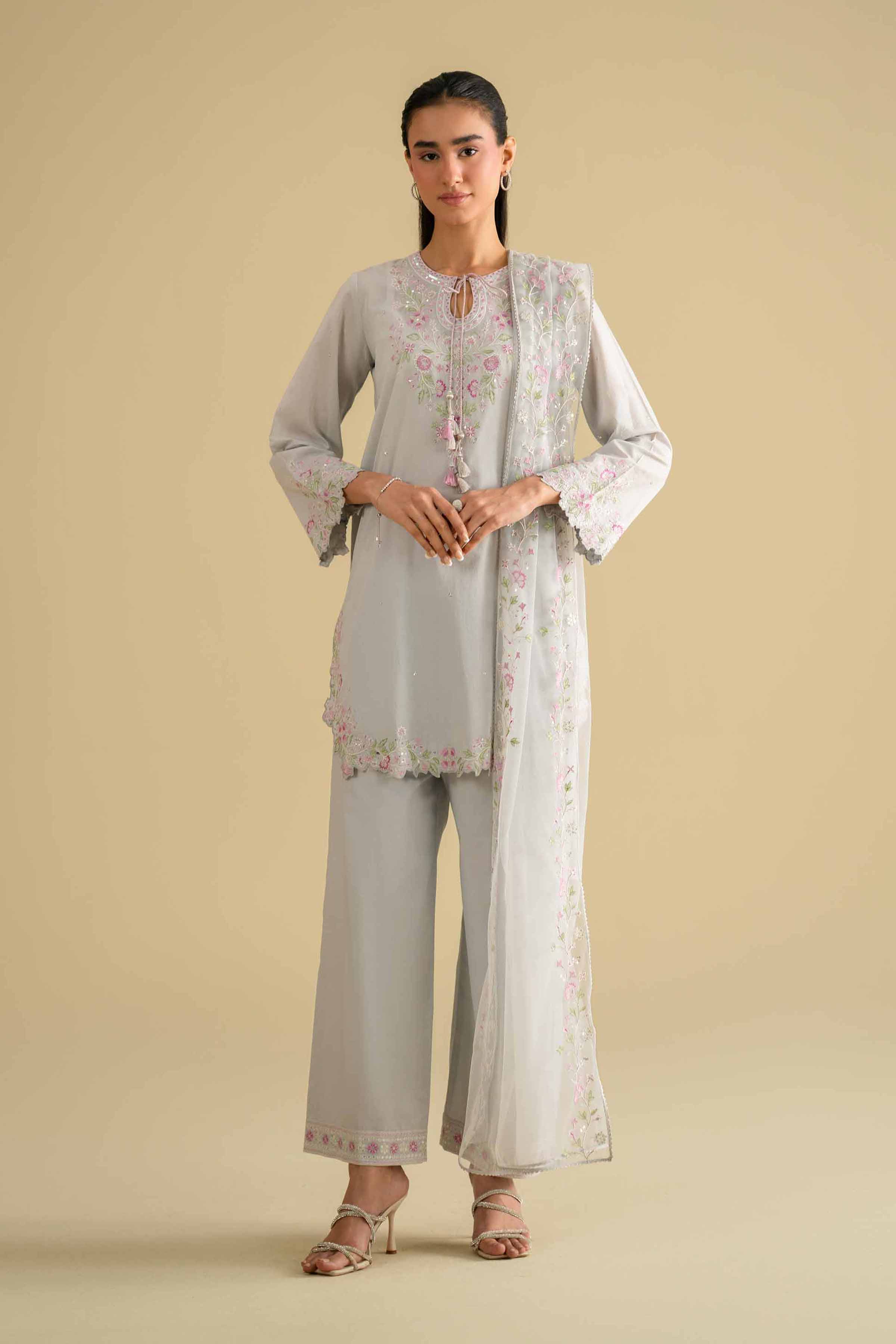 3 Piece - Embroidered Suit - KFE26-95 - Image 2