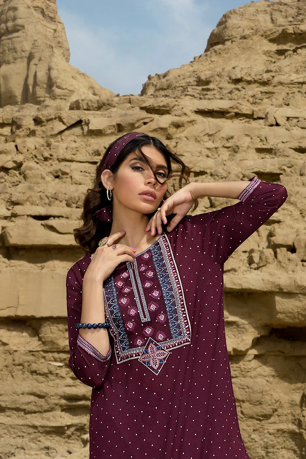 KFS22-51-Printed Embroidered 2PC - Image 2