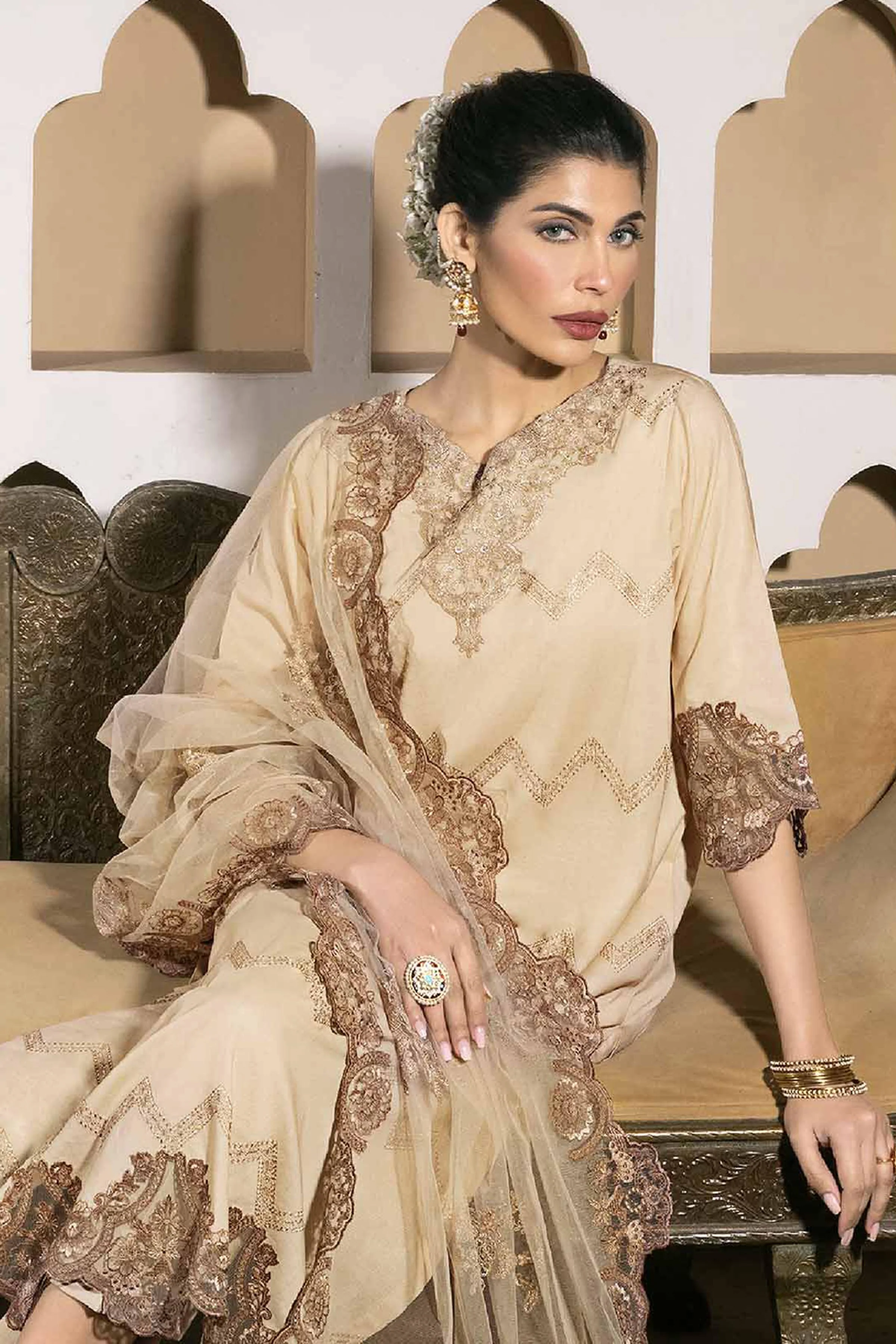 3 Piece - Embroidered Suit - KFS24-46 - Image 2