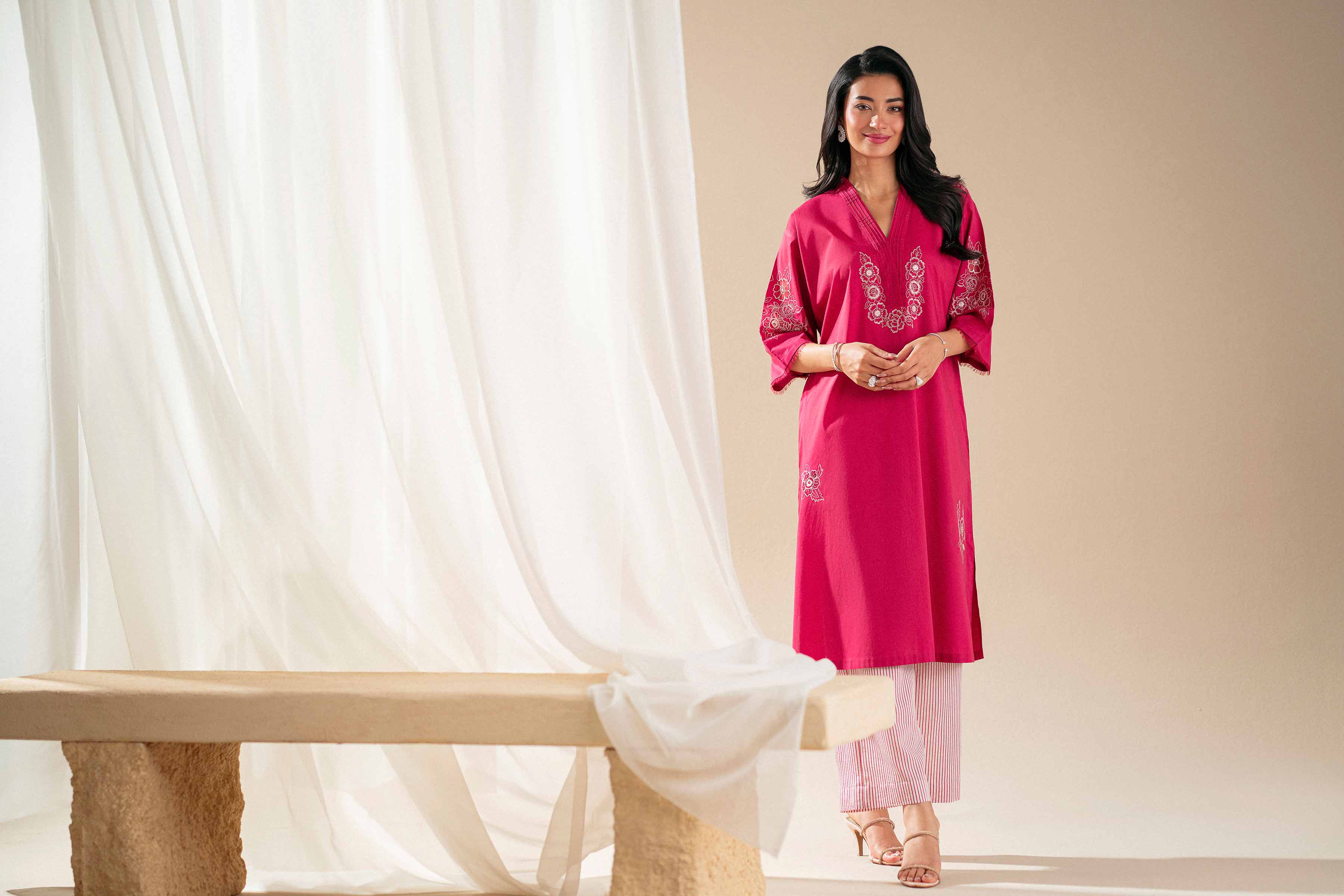 2 Piece - Embroidered Suit - KFS25-118 - Image 8