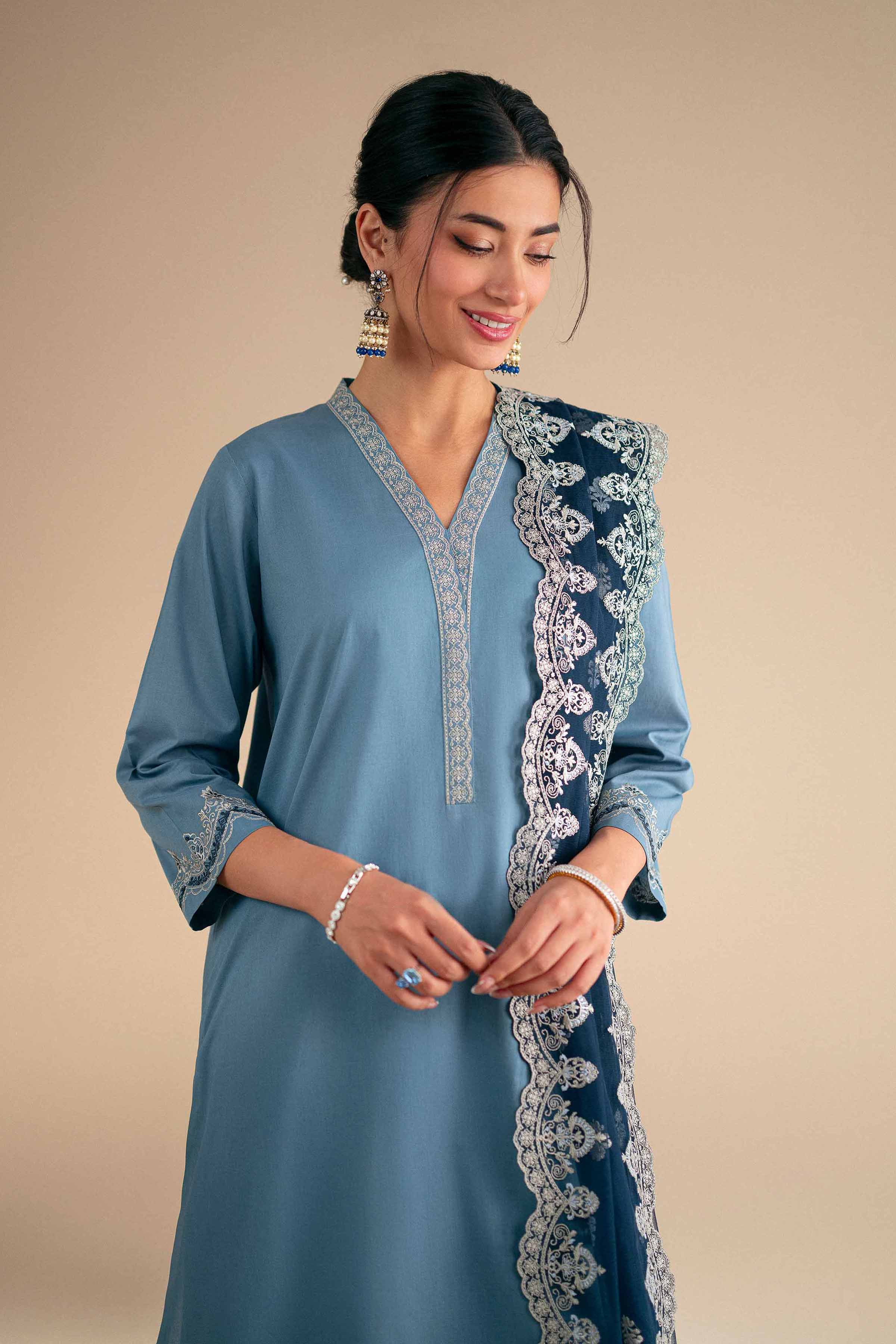 3 Piece - Embroidered Suit - KFS25-122 - Image 2