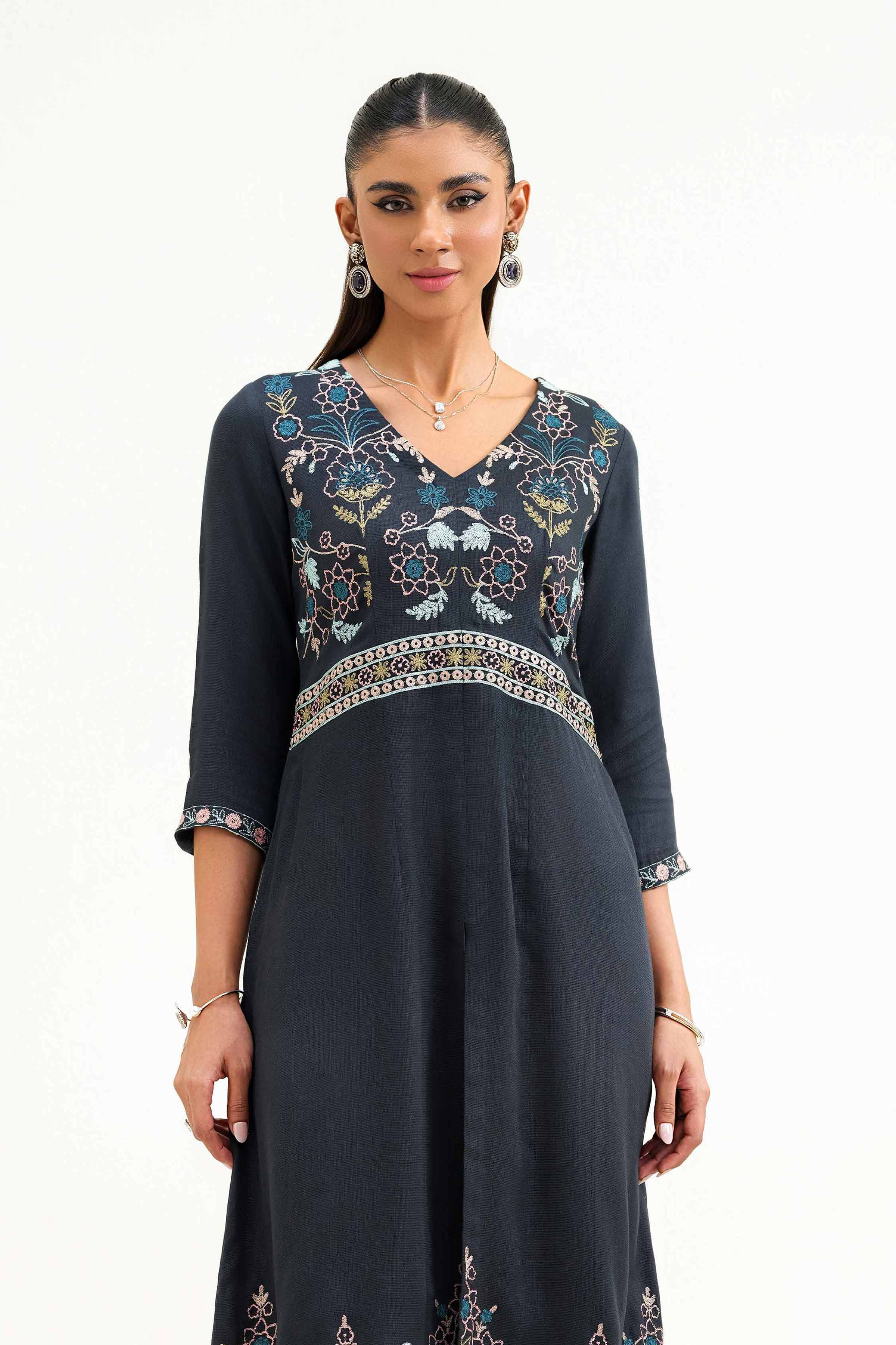 2 Piece - Embroidered Suit - KFS25-29 - Image 2