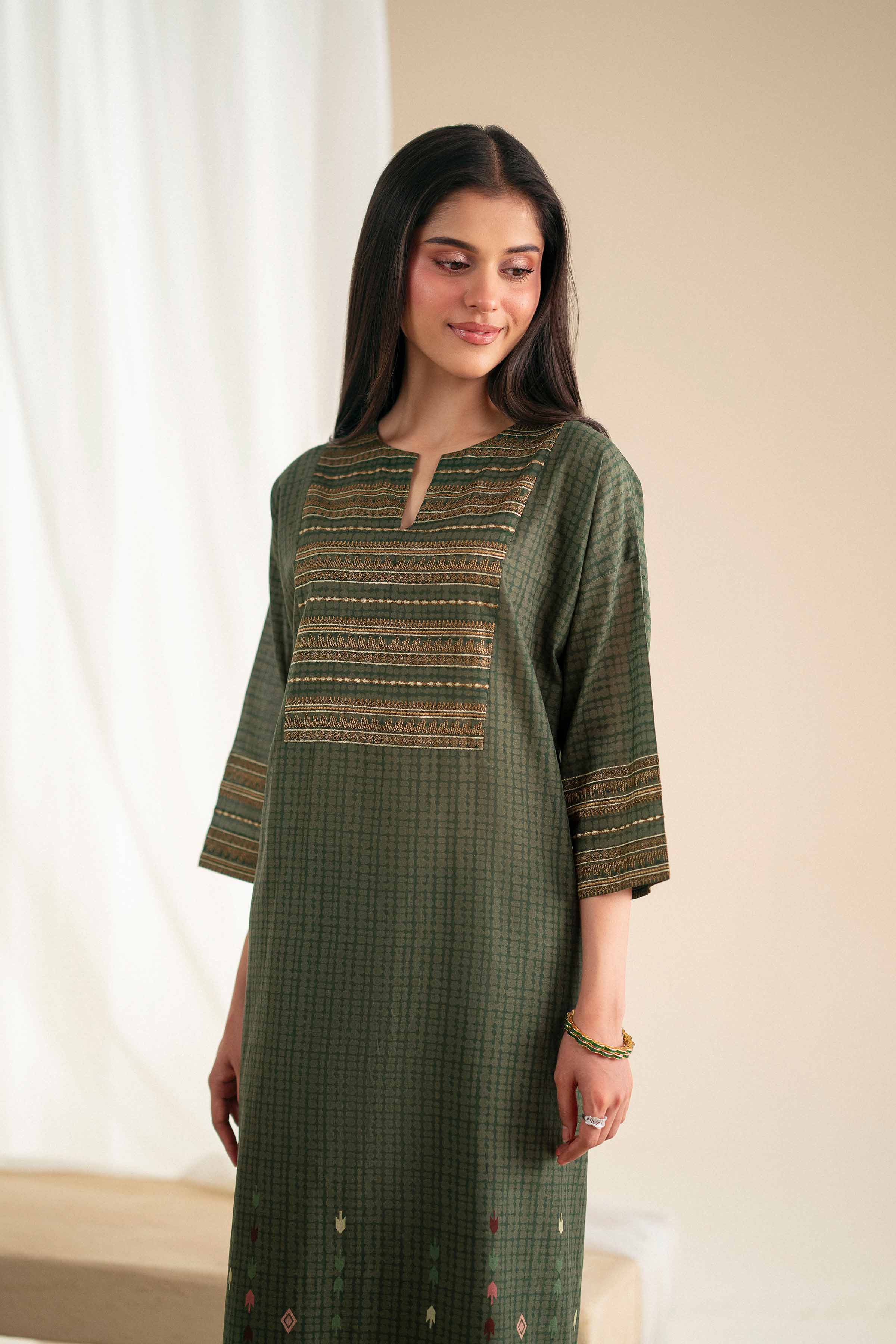 2 Piece - Printed Embroidered Suit - KFS25-96 - Image 10