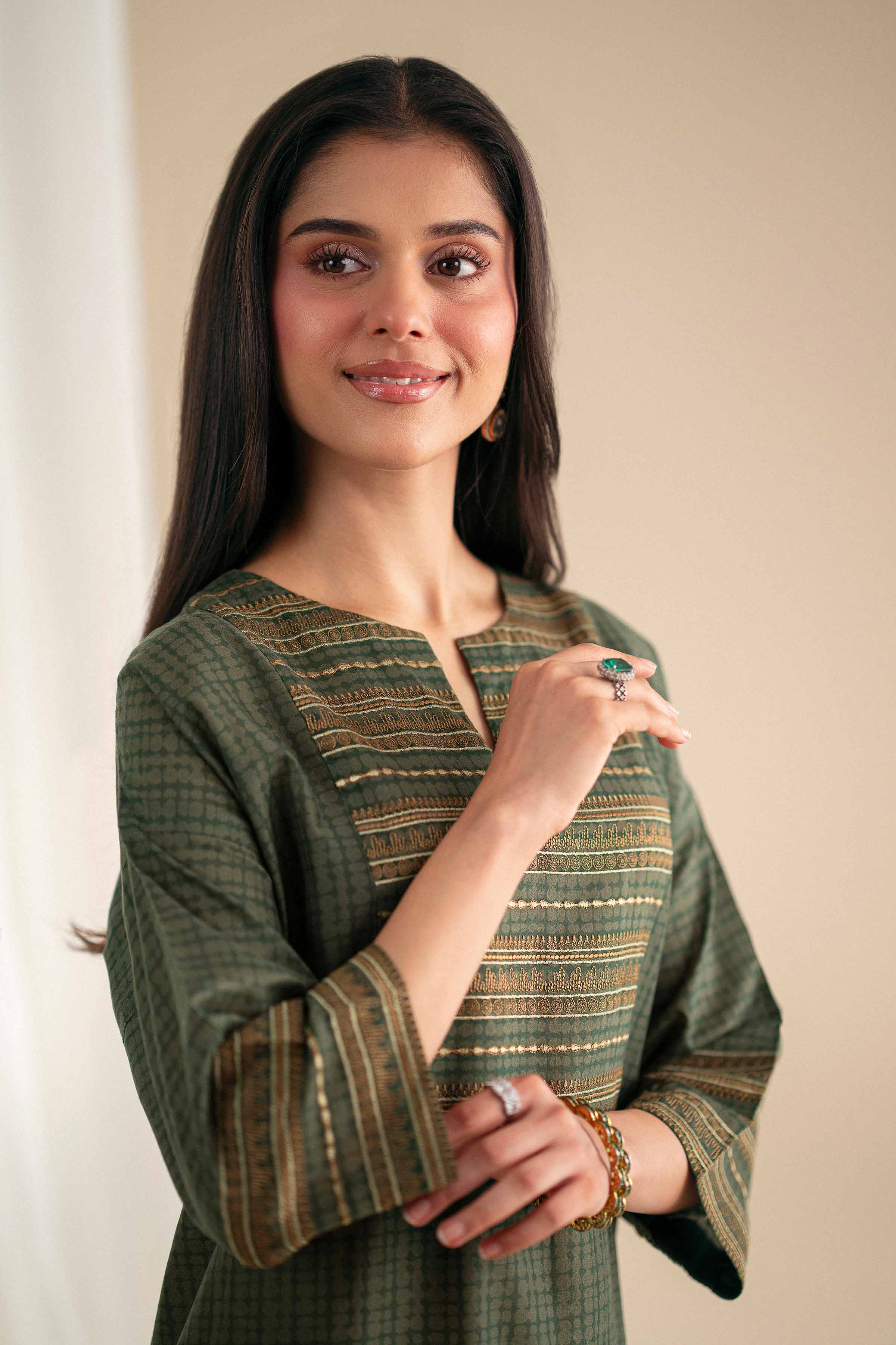 2 Piece - Printed Embroidered Suit - KFS25-96 - Image 11