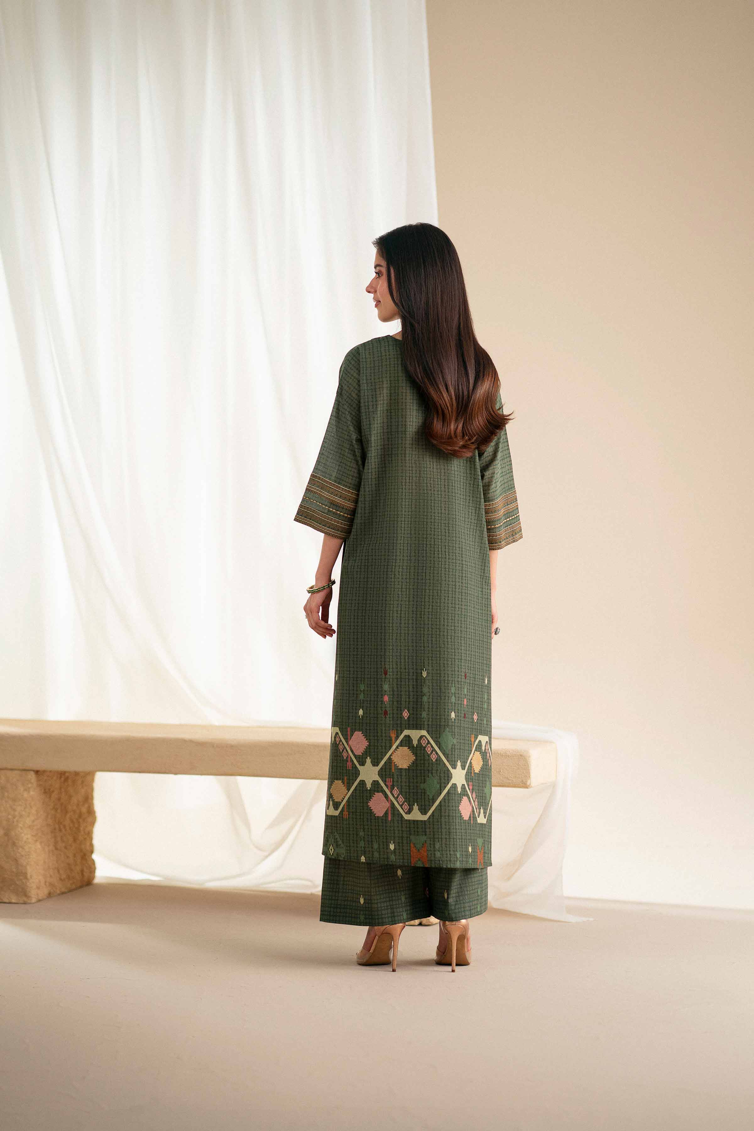 2 Piece - Printed Embroidered Suit - KFS25-96 - Image 8